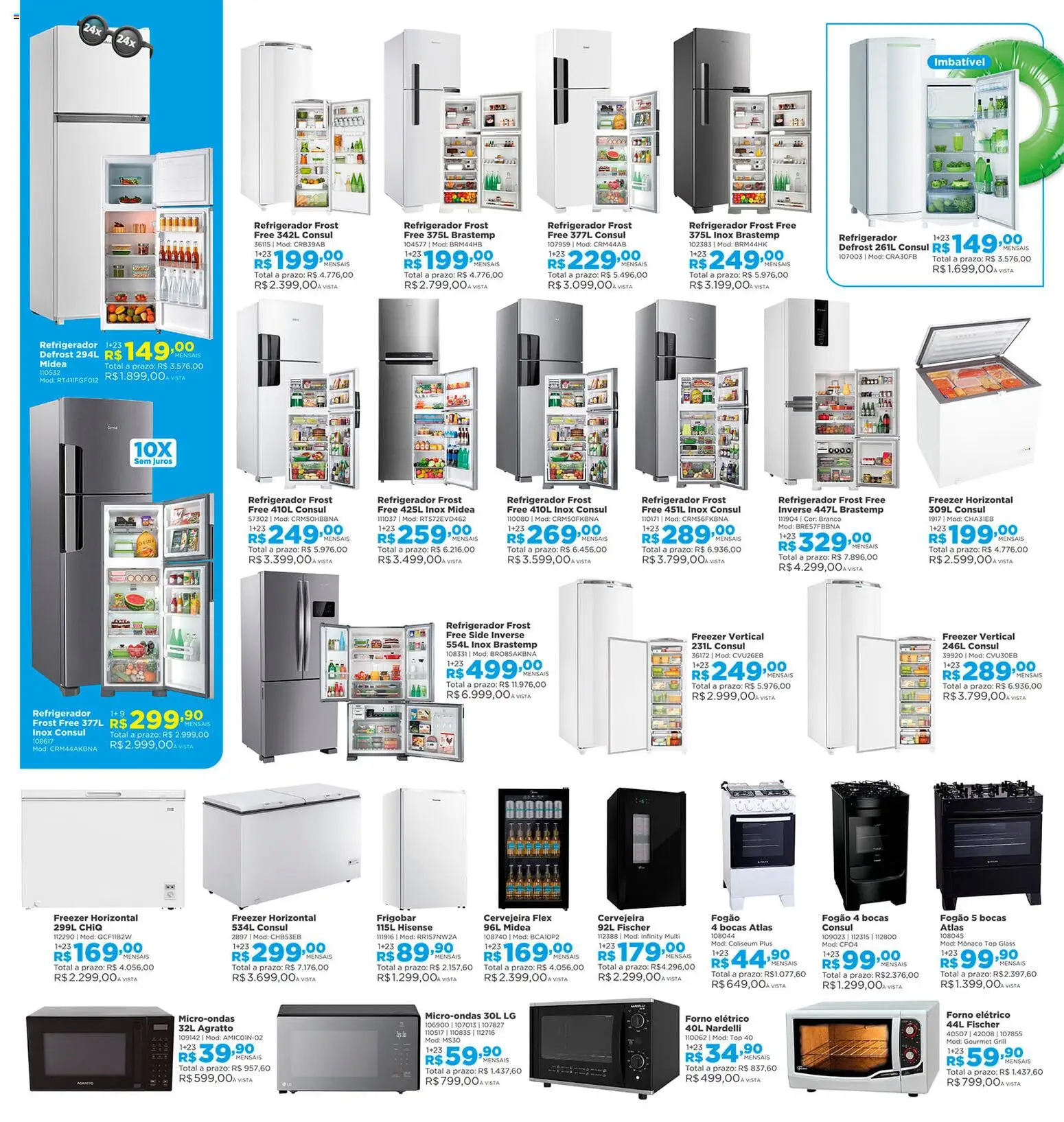Lojas Solar Folheto - válido de 01.01.2026 | Página: 9 | Produtos: Fogão, Frigobar, Refrigerador, Freezer