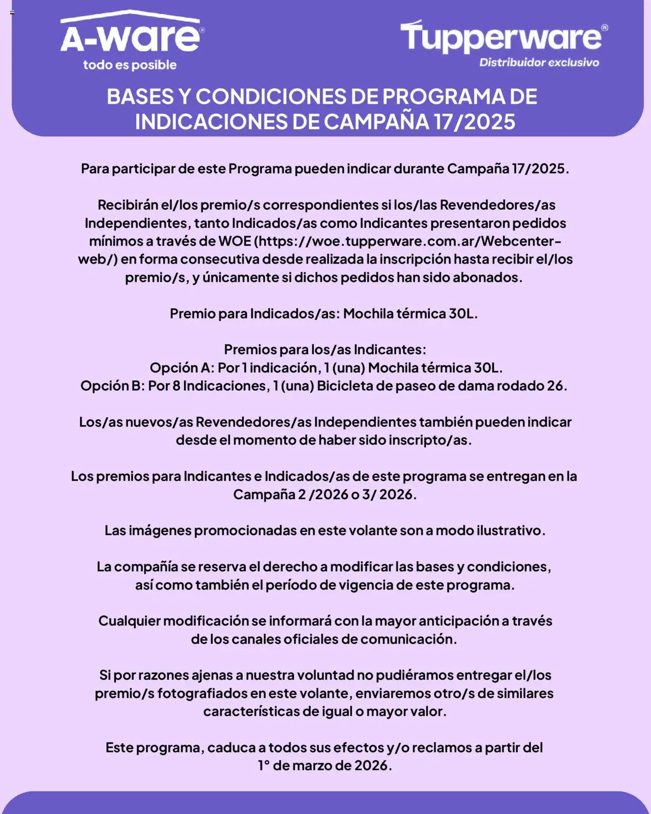 Tupperware - Programa de Indicaciones │ válido desde el 13.10.2025 | Página: 6 | Productos: Campana, Térmica, Mochila