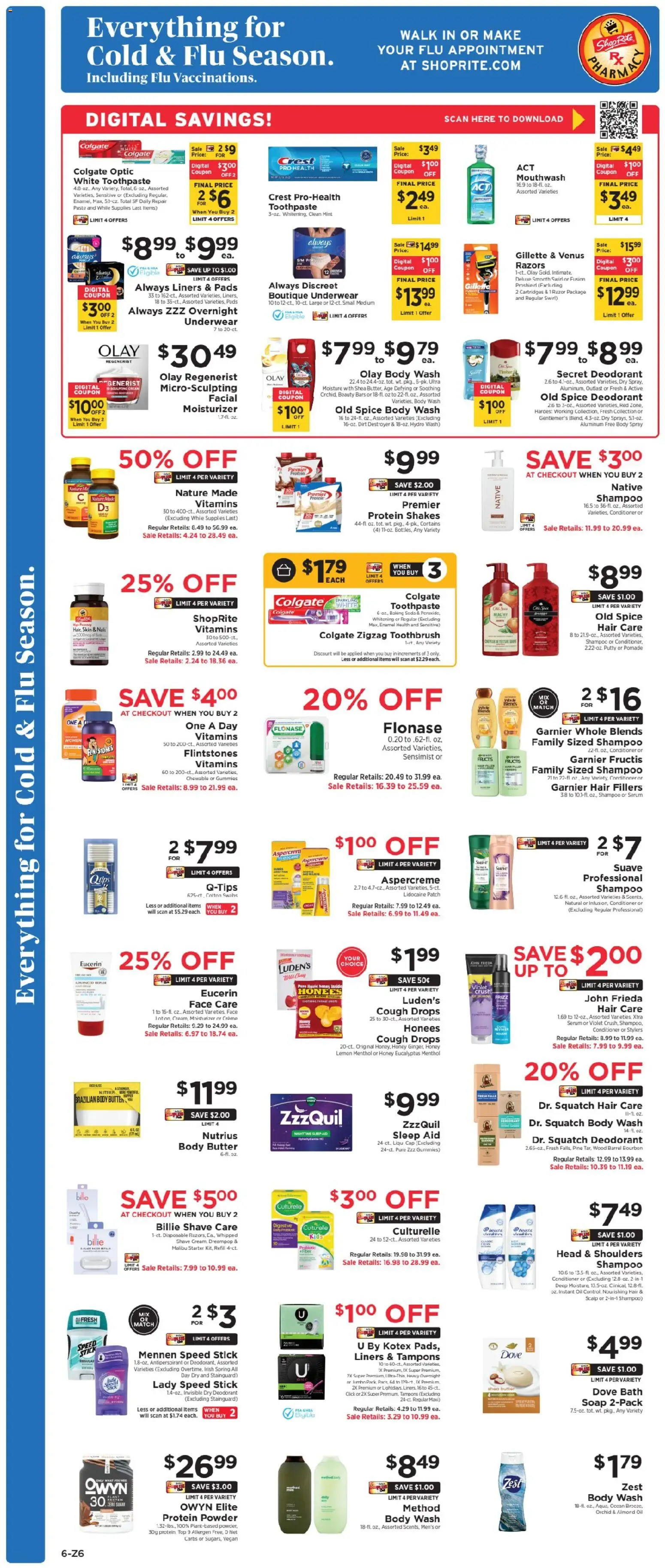 ShopRite Weekly Ad 2 - valid from 26.10.2025 | Page: 8 | Products: Protein Powder, Shampoo, Mouthwash, Starter