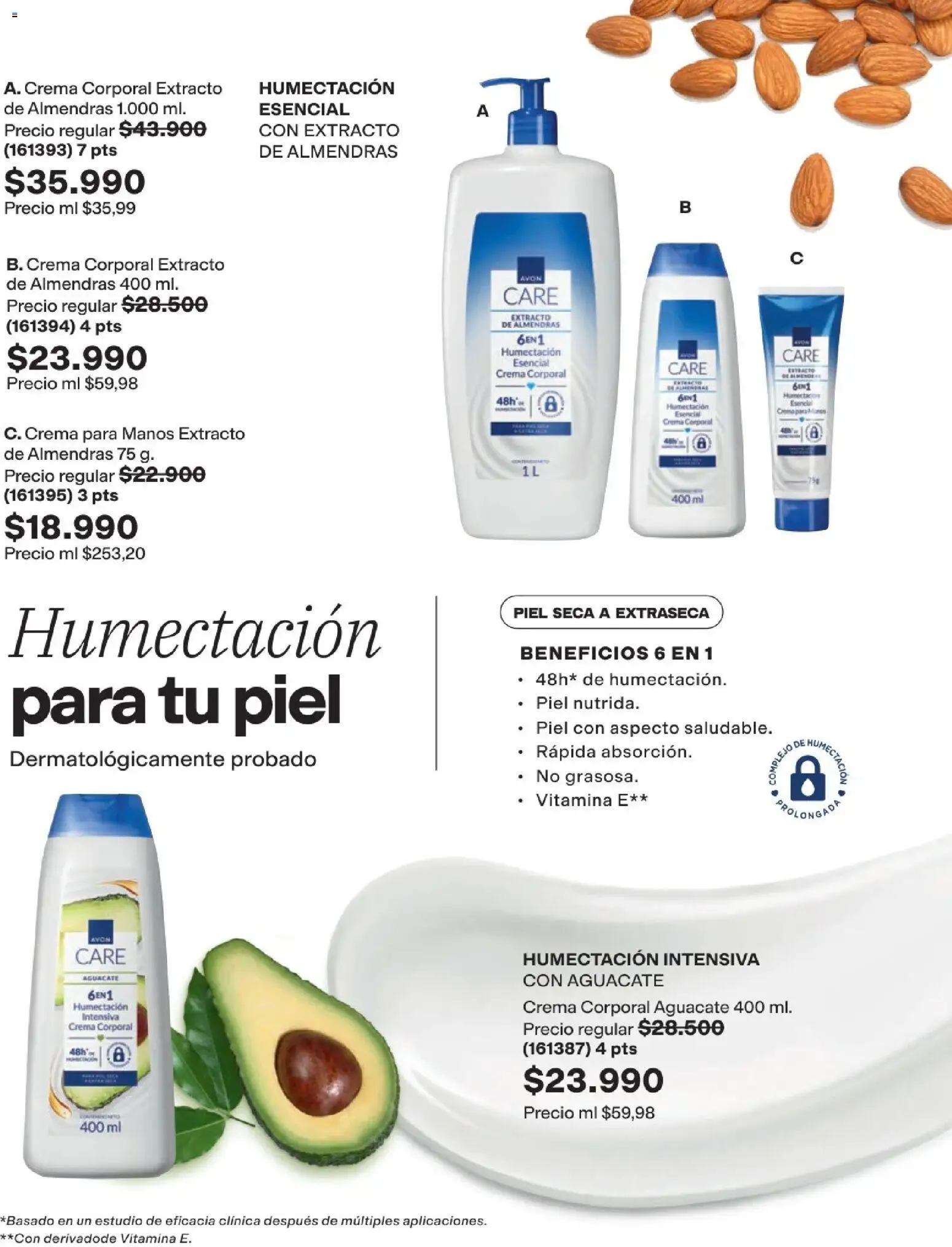Avon revista - valida desde el 25.03.2026 | Página: 141 | Productos: Aguacate, Almendras, Crema