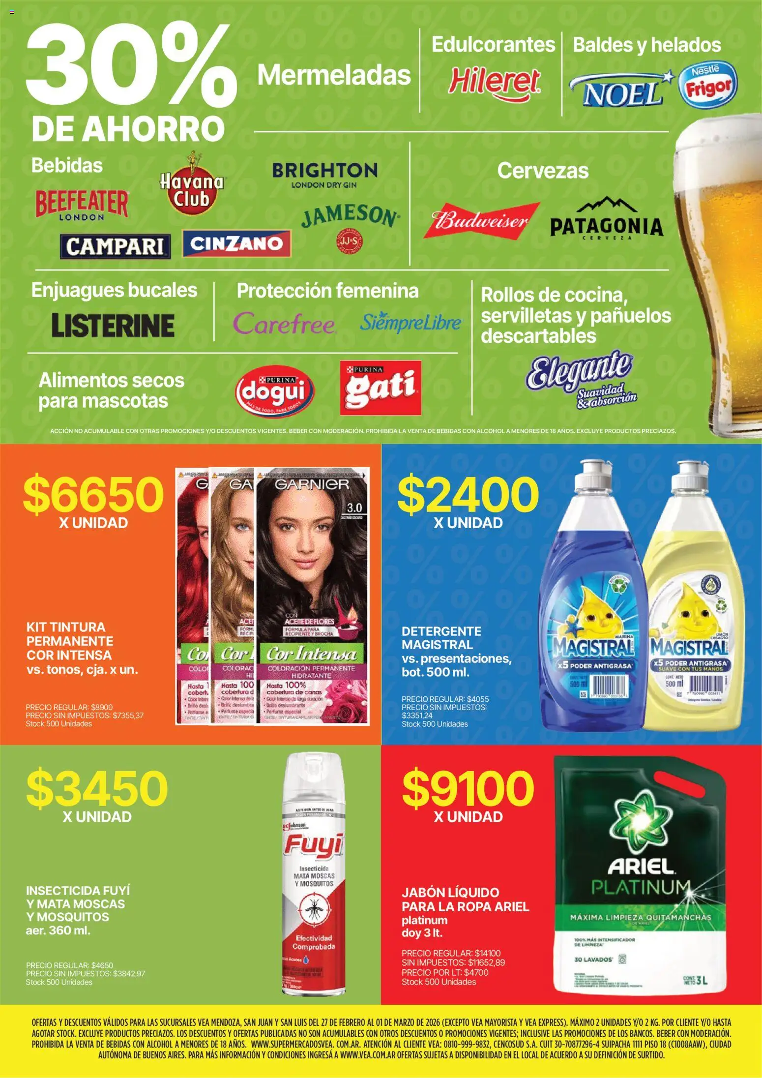 Vea - Ofertas fin de semana Cuyo │ válido desde el 27.02.2026 | Página: 8 | Productos: Mata moscas, Gin, Jabón, Detergente