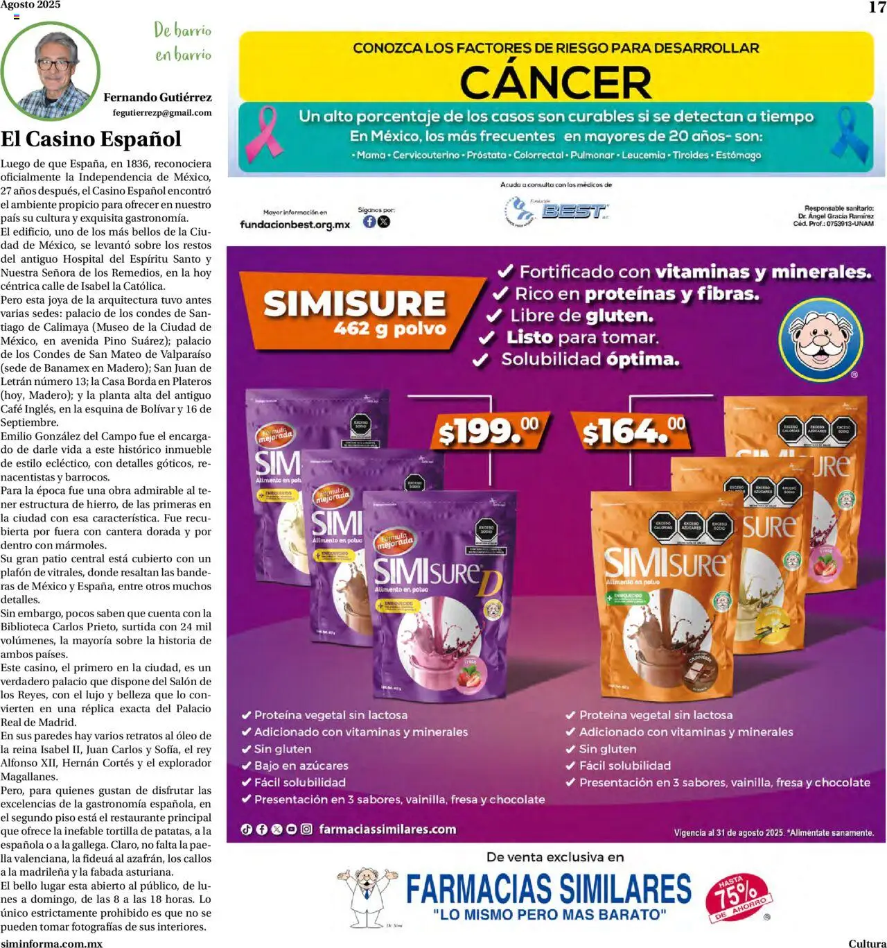 Nuevas ofertas de Farmacias Similares válidas en toda la República Mexicana desde el 01.08.2025. ¡Encuentra las mejores ofertas en Farmacias Similares - Catálogo! | Página: 17 | Productos: Fresa, Planta, Polvo, Sobre