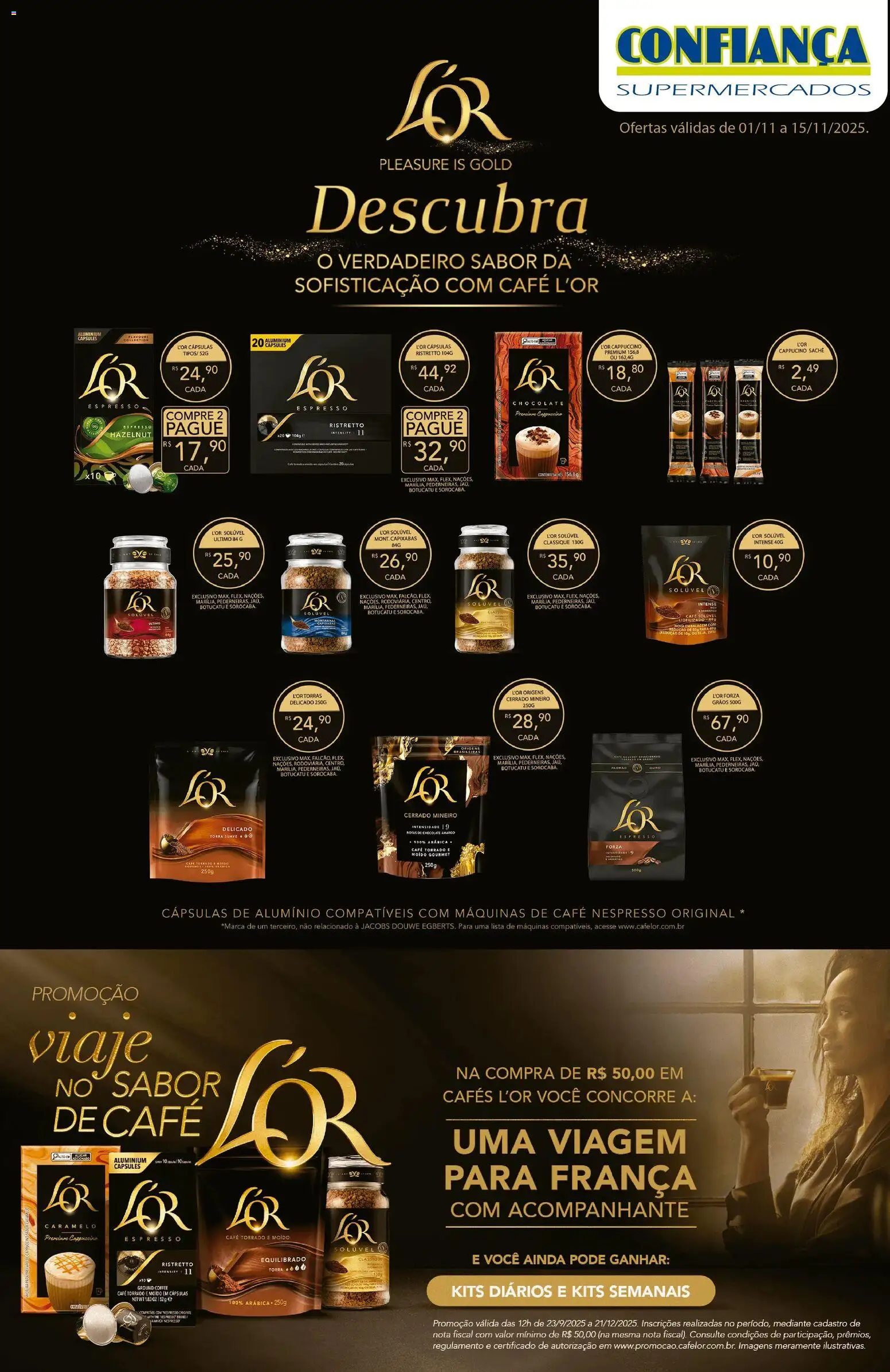 Confiança Folheto - válido de 01.11.2025 | Página: 1 | Produtos: Café, Chocolate, Café solúvel