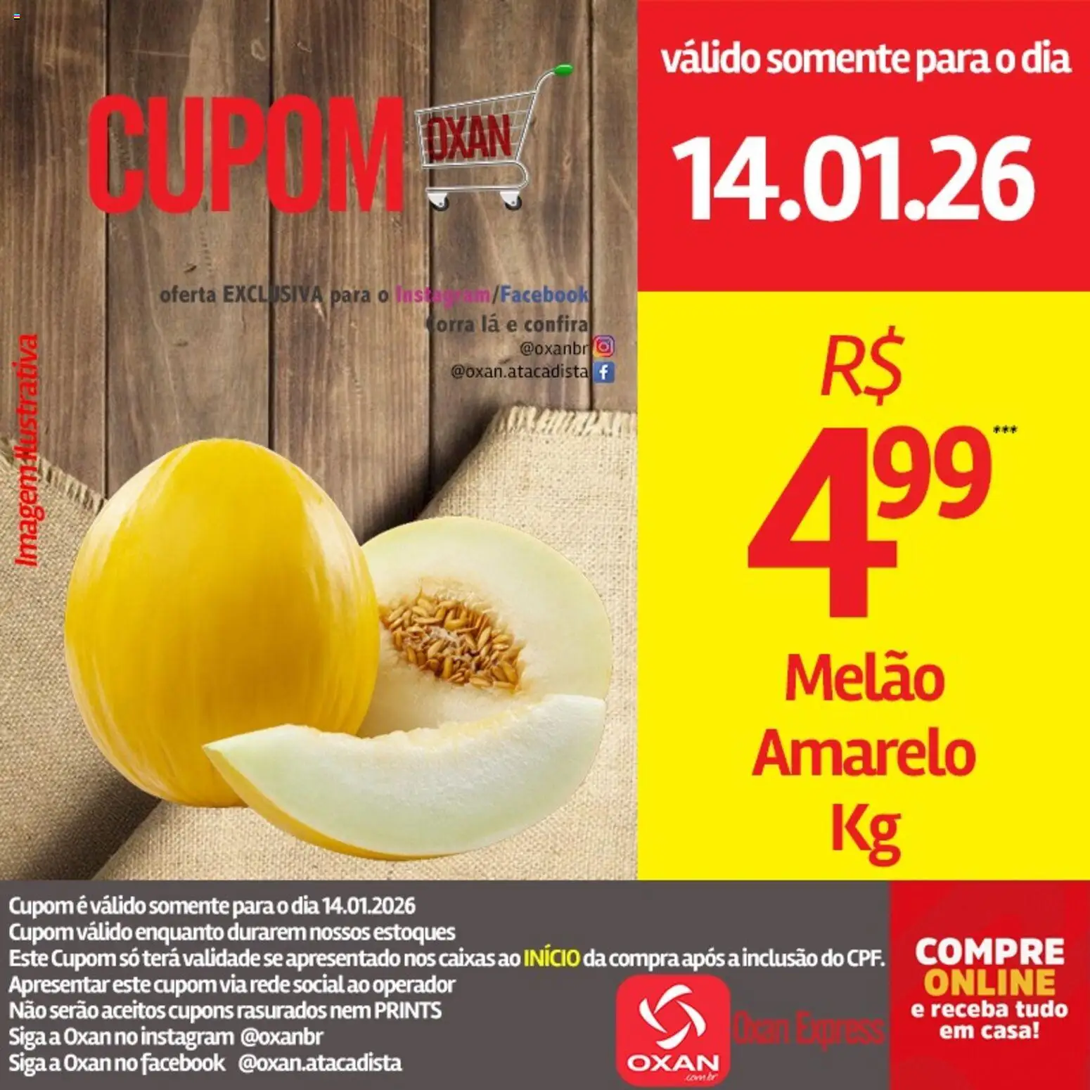 Oxan Atacadista Folheto - válido de 14.01.2026 | Página: 14 | Produtos: Melão