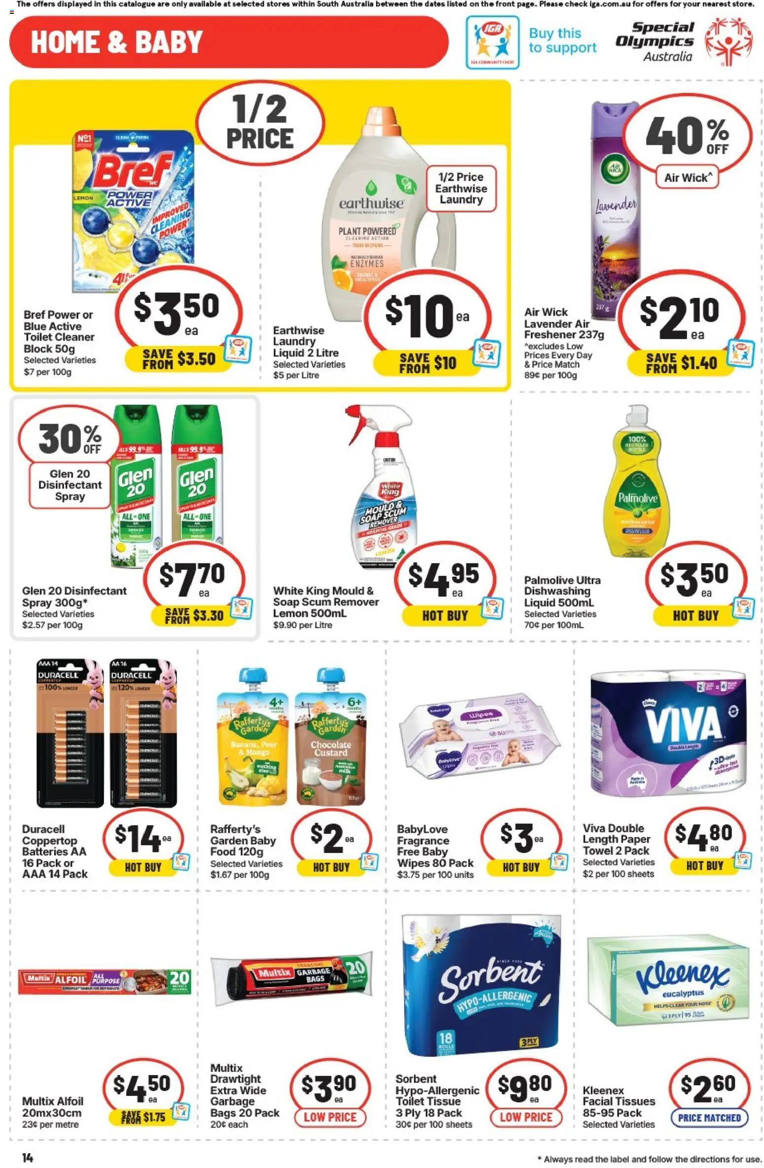 IGA catalogue - valid from 29.04.2026 | Page: 14 | Products: Plant, Mango, Batteries, Laundry