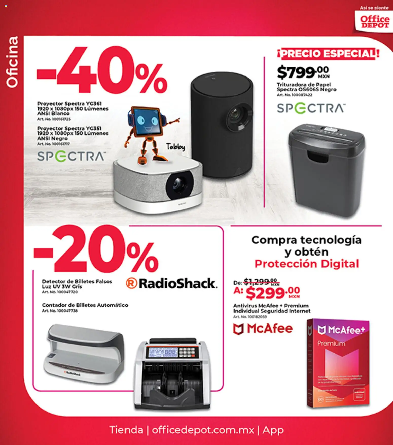 Nuevas ofertas de Office Depot válidas en toda la República Mexicana desde el 01.03.2026. ¡Encuentra las mejores ofertas en Office Depot catálogo! | Página: 5 | Productos: Proyector, Trituradora