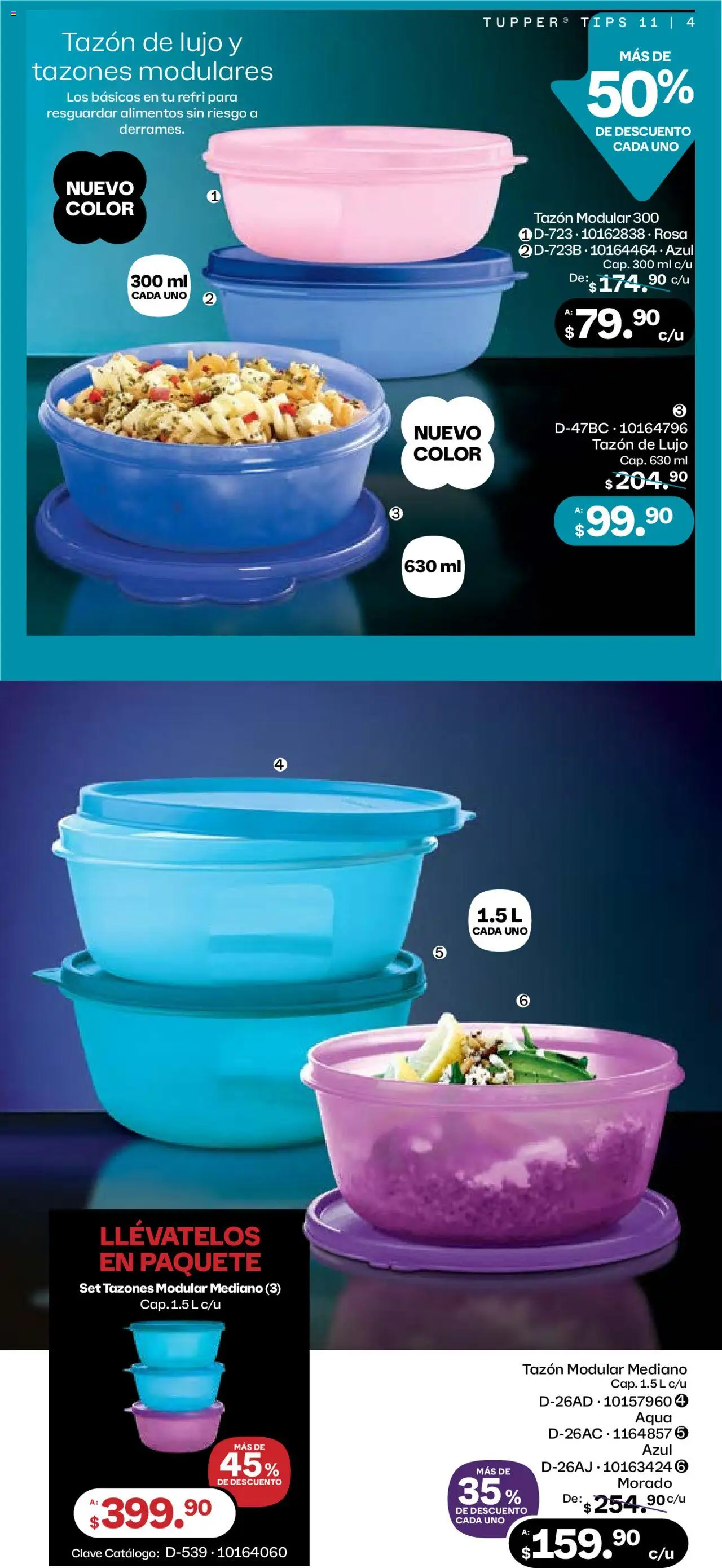 Nuevas ofertas de Tupperware válidas en toda la República Mexicana desde el 06.10.2025. ¡Encuentra las mejores ofertas en Tupperware - Catálogo! | Página: 4 | Productos: Tupper, Modular