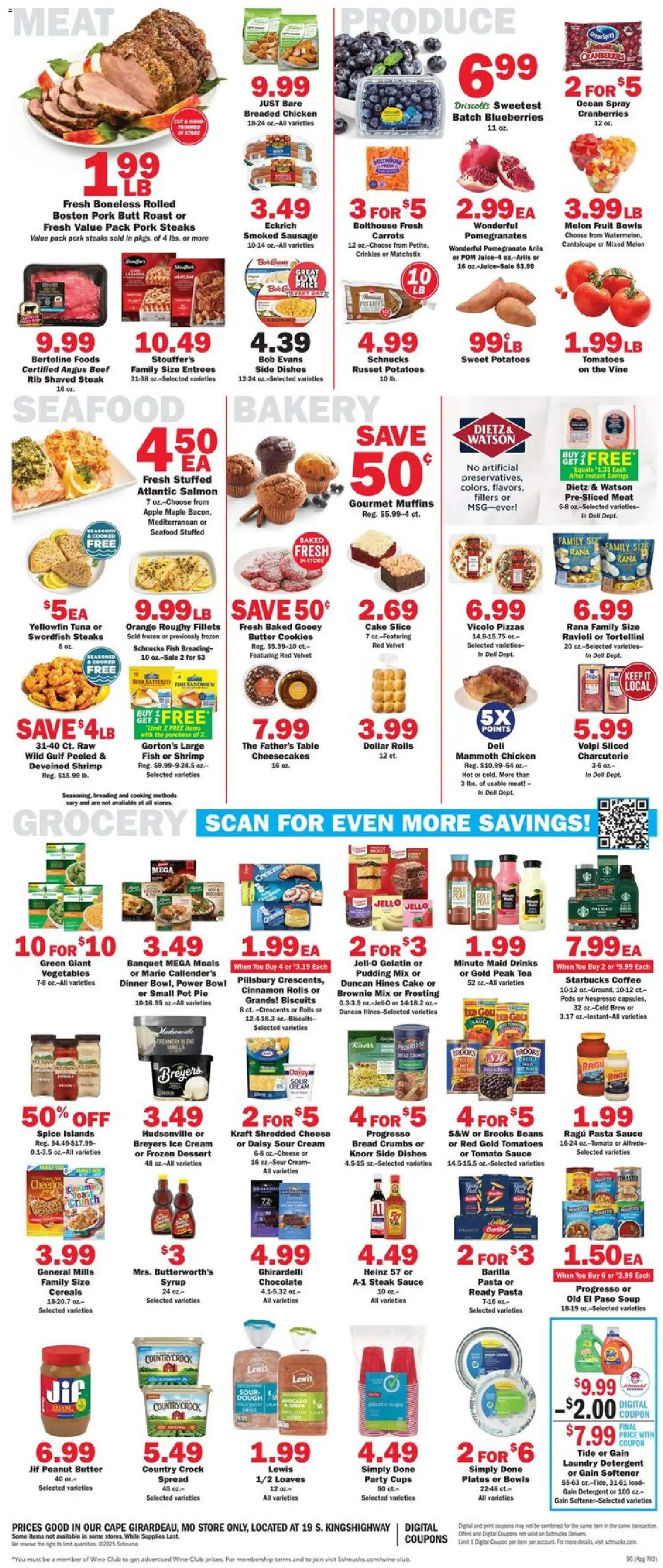 Schnucks Weekly Print Ad - MO - valid from 10.12.2025 | Page: 4 | Products: Bakery, Coffee, Cereals, Date