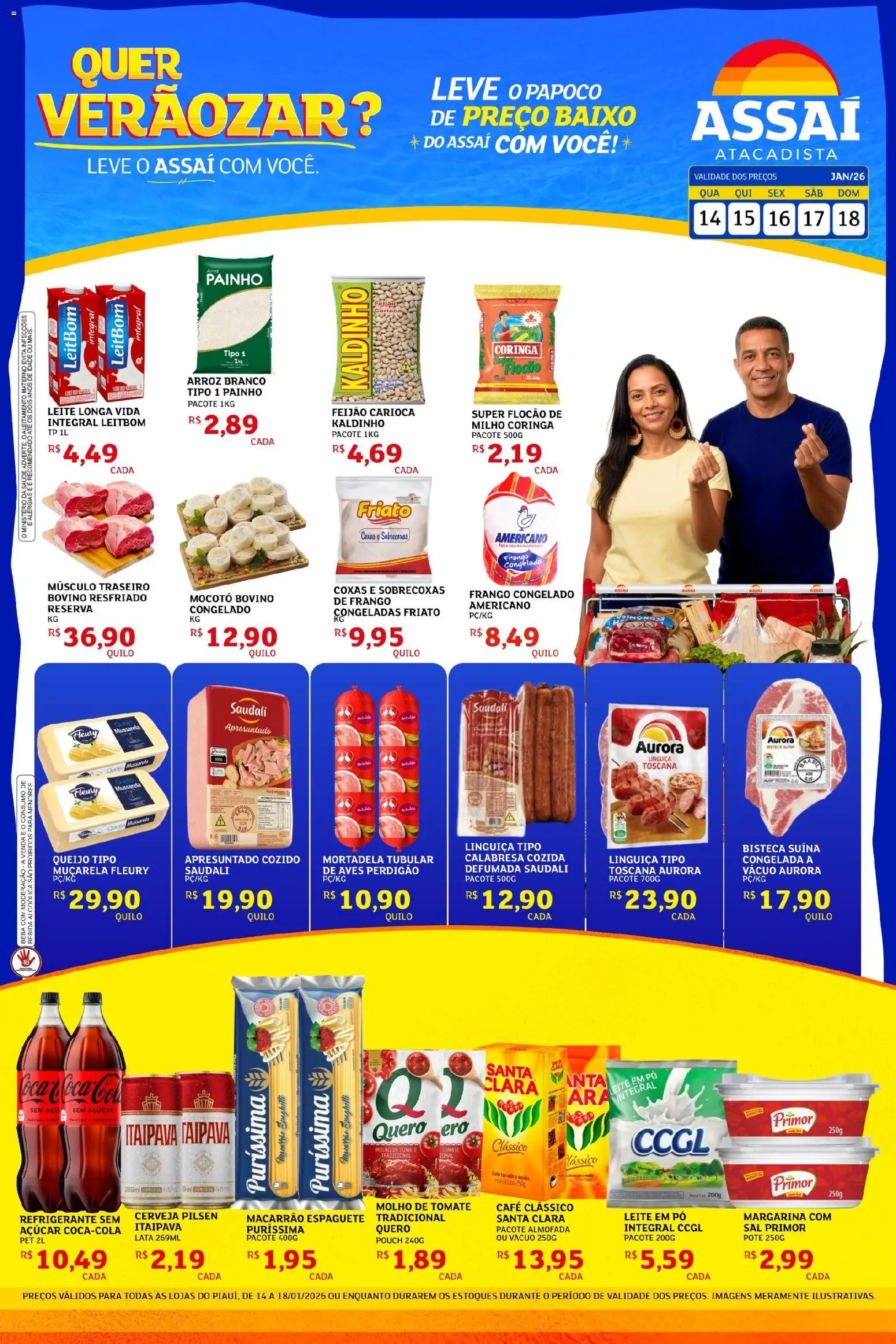 Assaí Atacadista Folheto - válido de 14.01.2026 | Página: 1 | Produtos: Molho de tomate, Almofada, Linguiça, Café