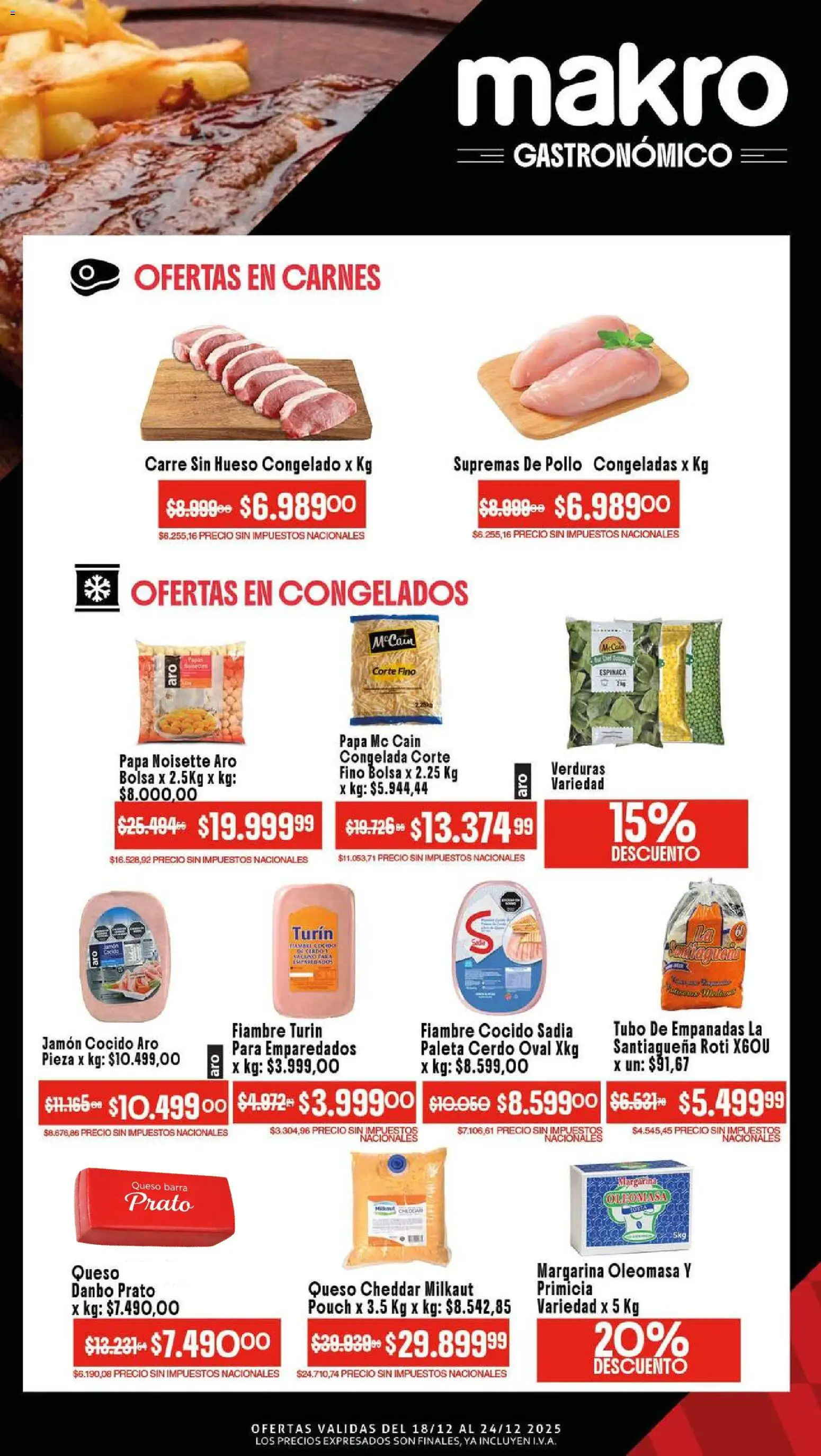 Makro ofertas │ válido desde el 18.12.2025 | Página: 2 | Productos: Paleta, Queso, Jamón, Espinaca