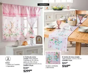 Vista previa de Cortina de cocina conejito, 100% poliéster. 2 paneles de 70 x 95 cm; galería de 140 x 25 cm y 2 agarraderas de 40 cm c/u. (230461) 25 pts, nuevo folleto de la tienda, válido en México a partir del 20.02.2026 | Página: 23