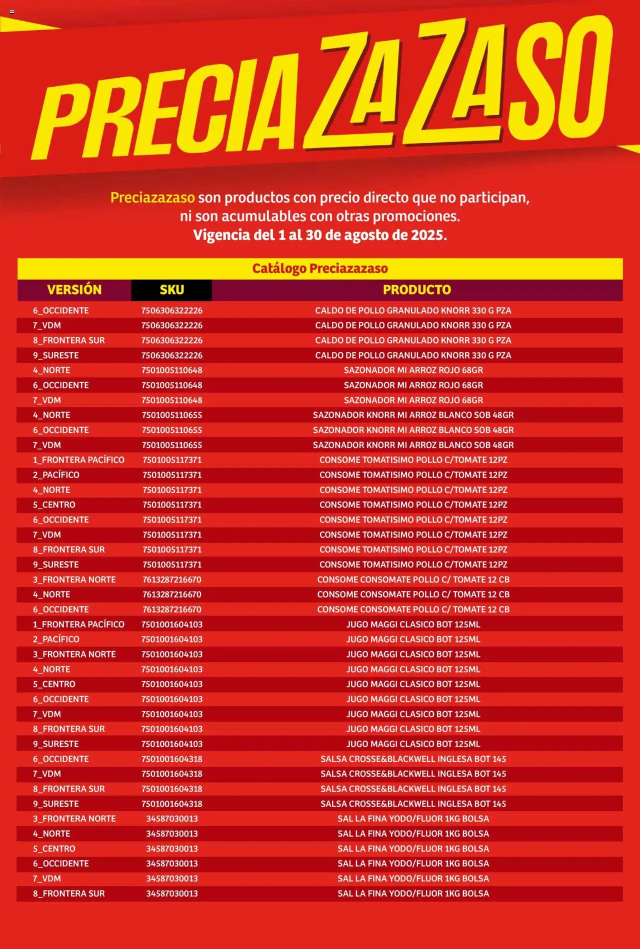 Nuevas ofertas de Soriana válidas en toda la República Mexicana desde el 01.08.2025. ¡Encuentra las mejores ofertas en Soriana - Catálogo Preciazazaso Mercado Nacional! | Página: 55 | Productos: Pollo, Tomate, Jugo, Arroz