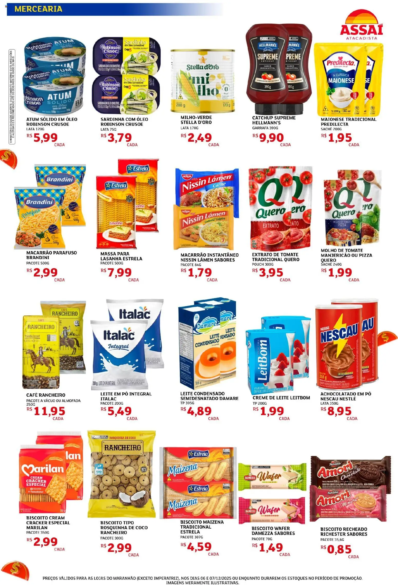 Assaí Atacadista Folheto - válido de 06.12.2025 | Página: 3 | Produtos: Café, Massa, Creme de leite, Cream cracker