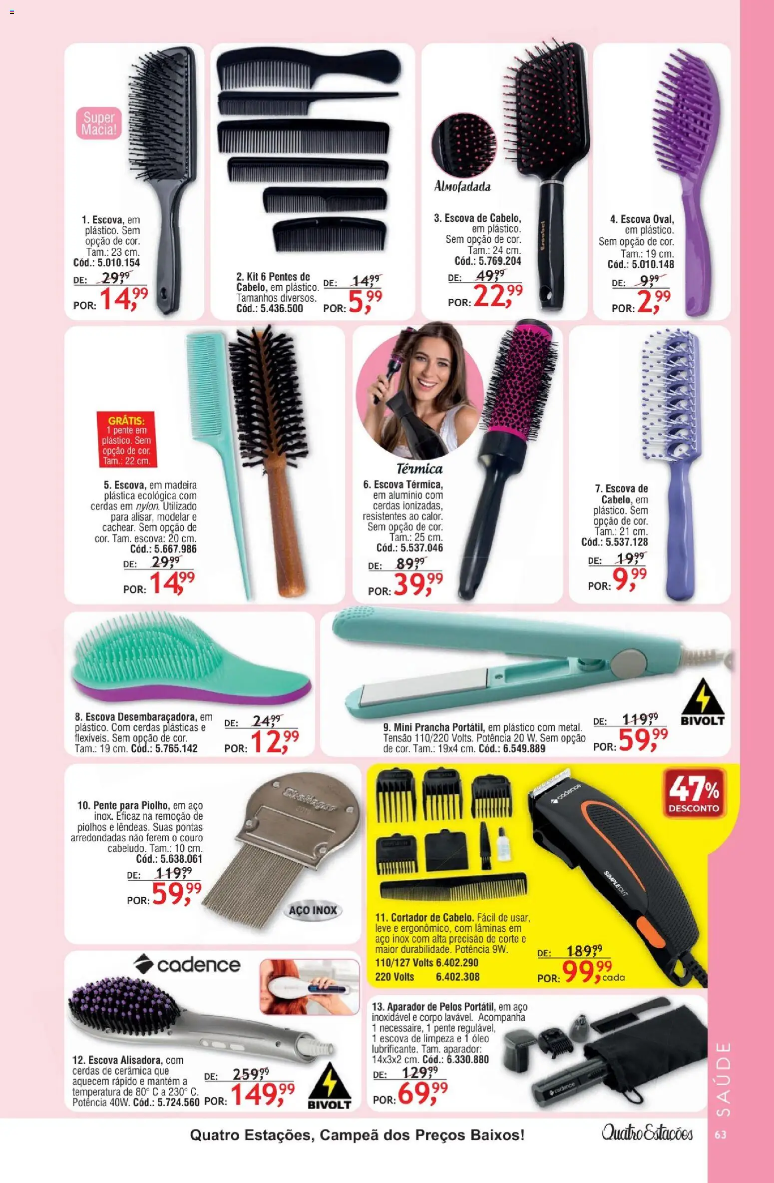 Quatro Estações Folheto - válido de 01.05.2026 | Página: 59 | Produtos: Escova, Aparador, Óleo, Pente