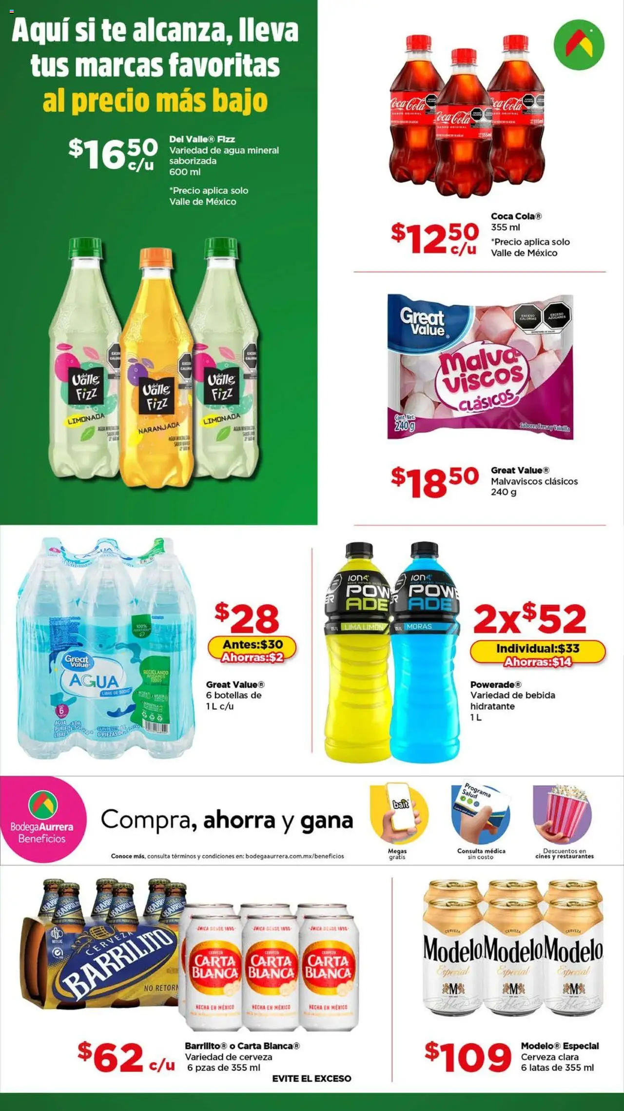 Nuevas ofertas de Bodega Aurrerá válidas en toda la República Mexicana desde el 17.09.2025. ¡Encuentra las mejores ofertas en Bodega Aurrerá - Folleto Aquí si te Alcanza! | Página: 5 | Productos: Agua, Limón, Lima, Cerveza