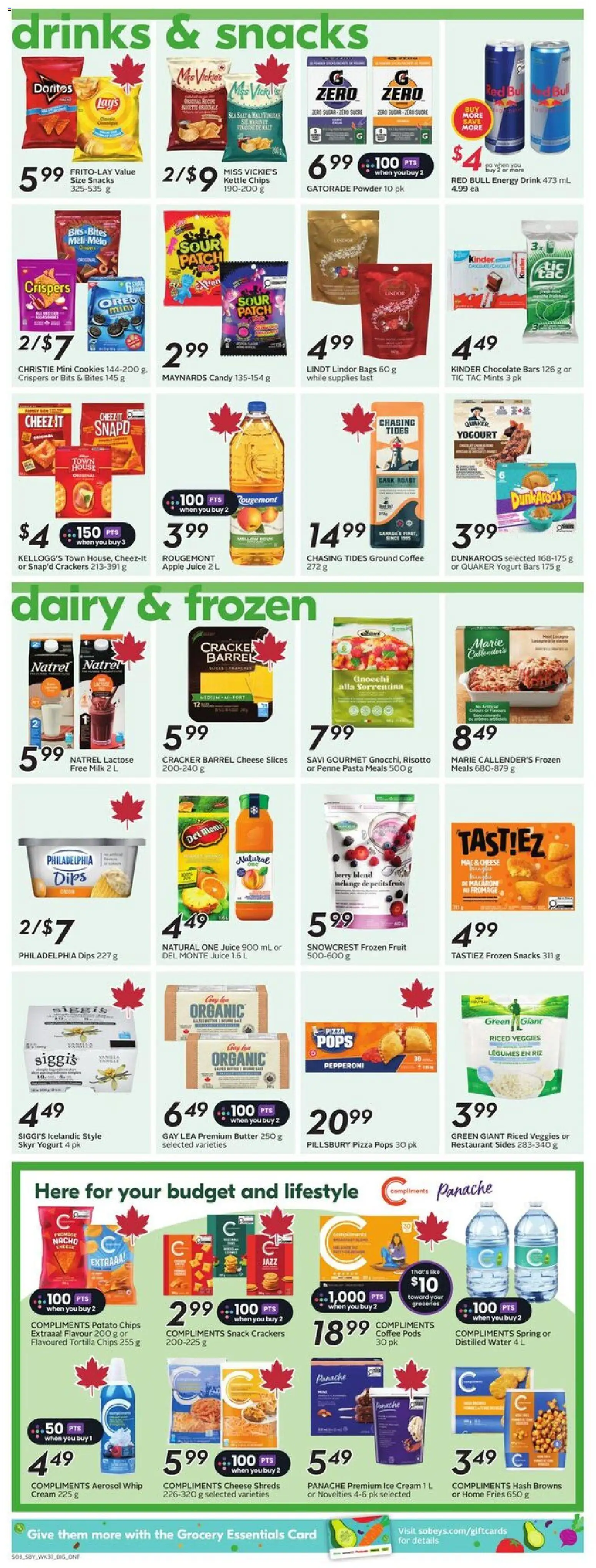 Sobeys flyer valid from 08.01.2026 | Page: 11 | Products: Cookies, Ice cream, Powder, Pizza