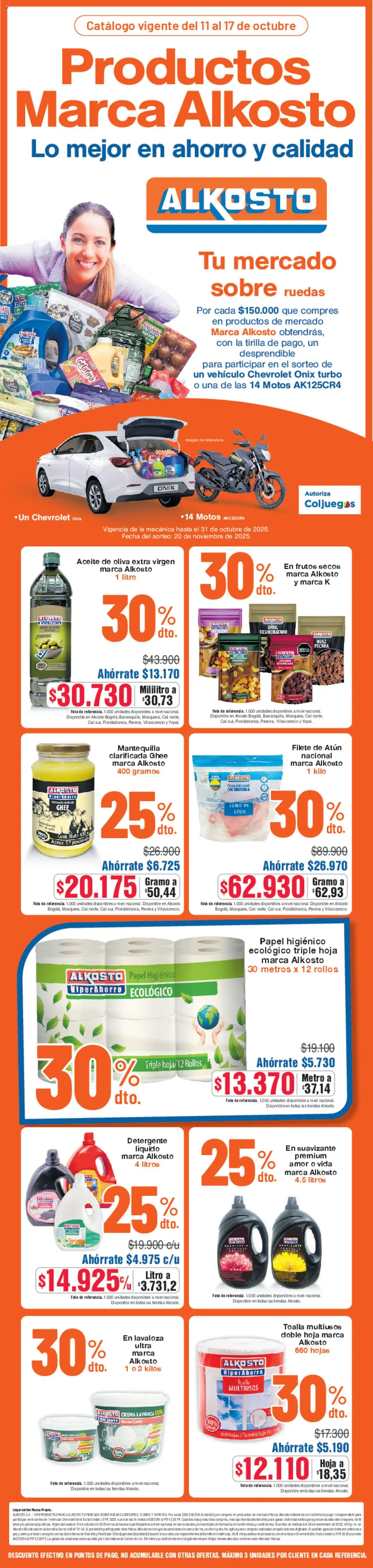 Alkosto revista - valida desde el 11.10.2025 | Página: 1 | Productos: Té, Crema, Ducha Bidet, Toalla