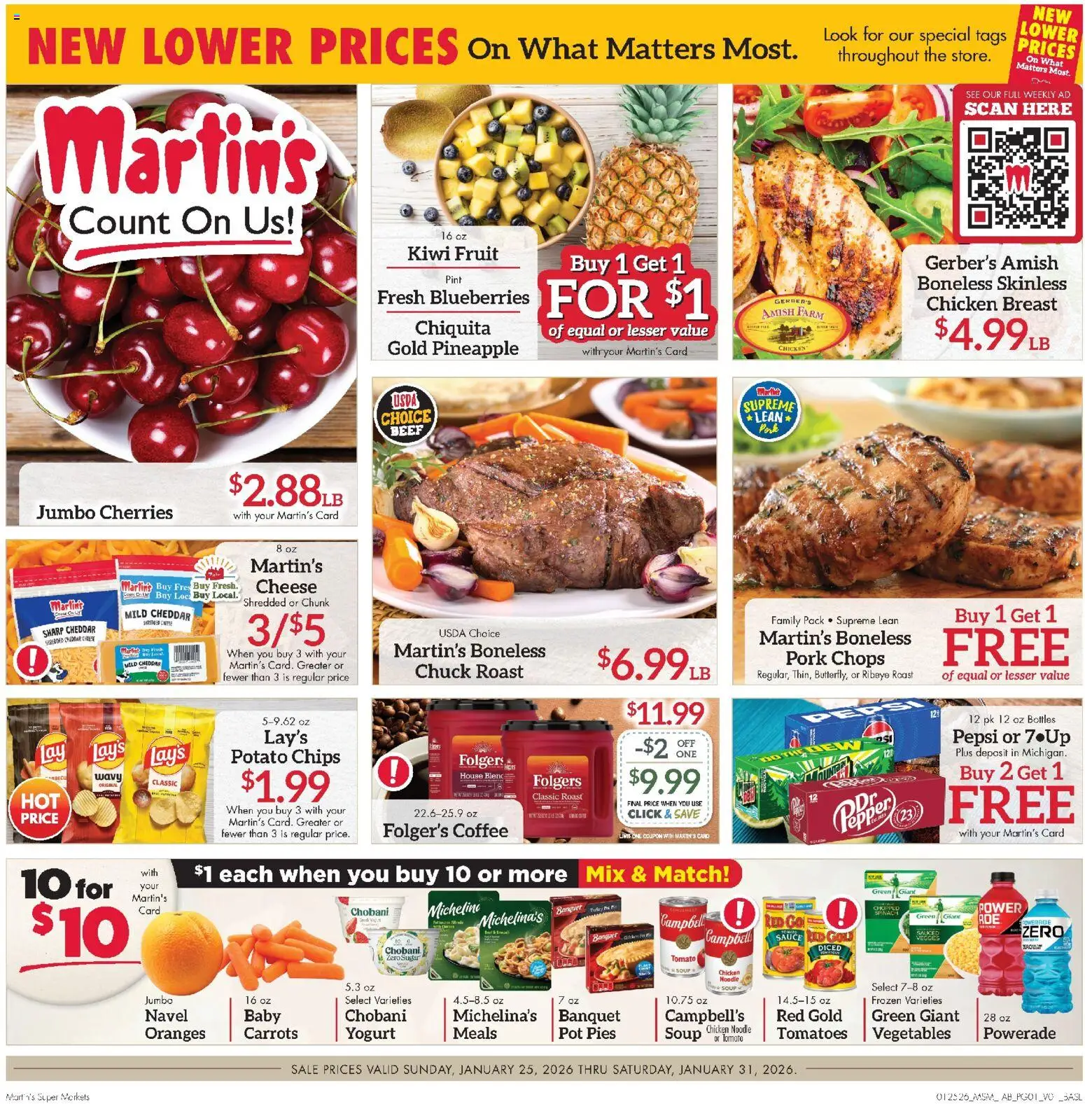 Martin’s Weekly Ad - valid from 25.01.2026 | Page: 1 | Products: Spinach, Tomatoes, Chips, Sugar