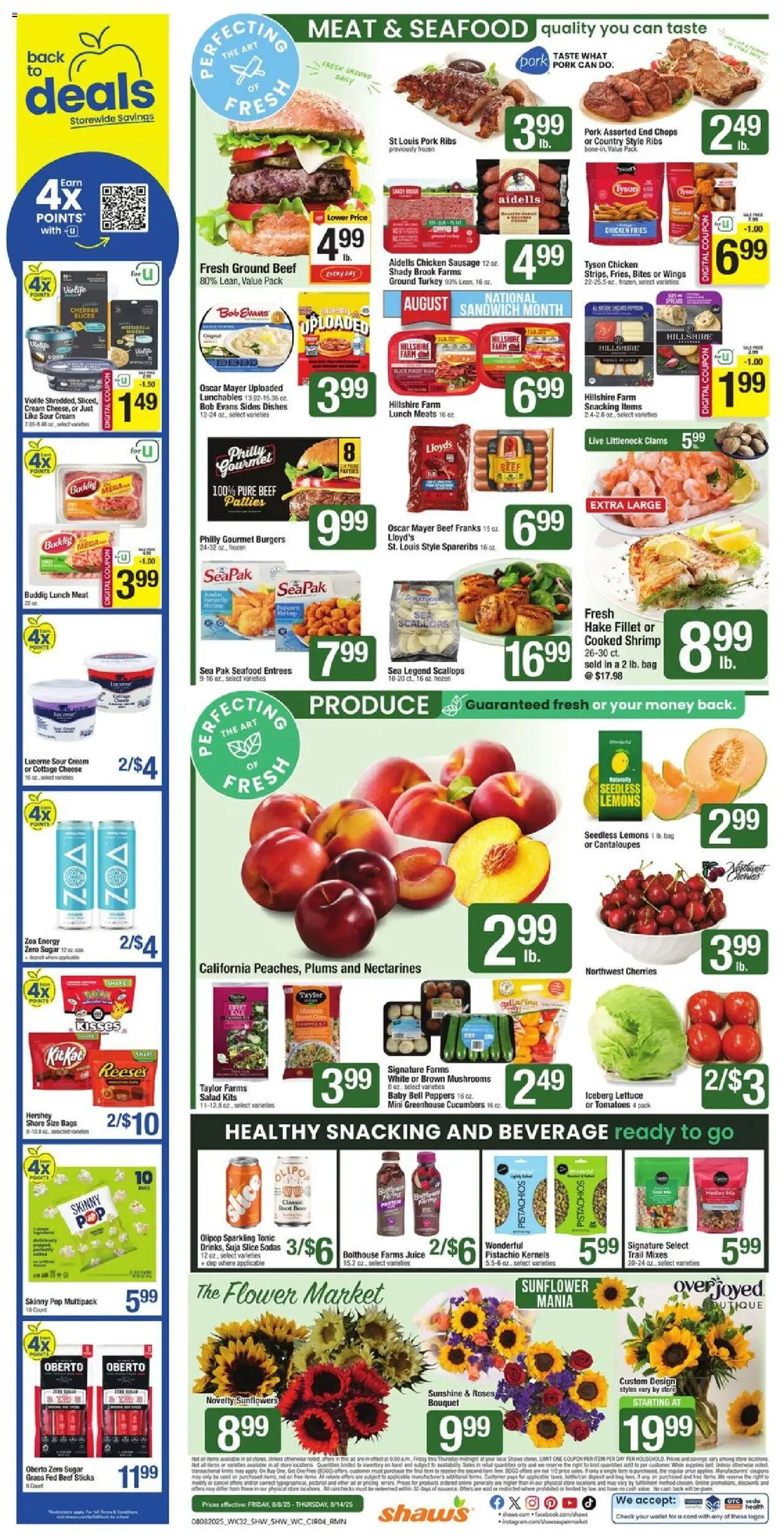 Shaw's Weekly Ad - RI - valid from 08.08.2025 | Page: 6 | Products: Lettuce, Mushrooms, Beef, Sugar