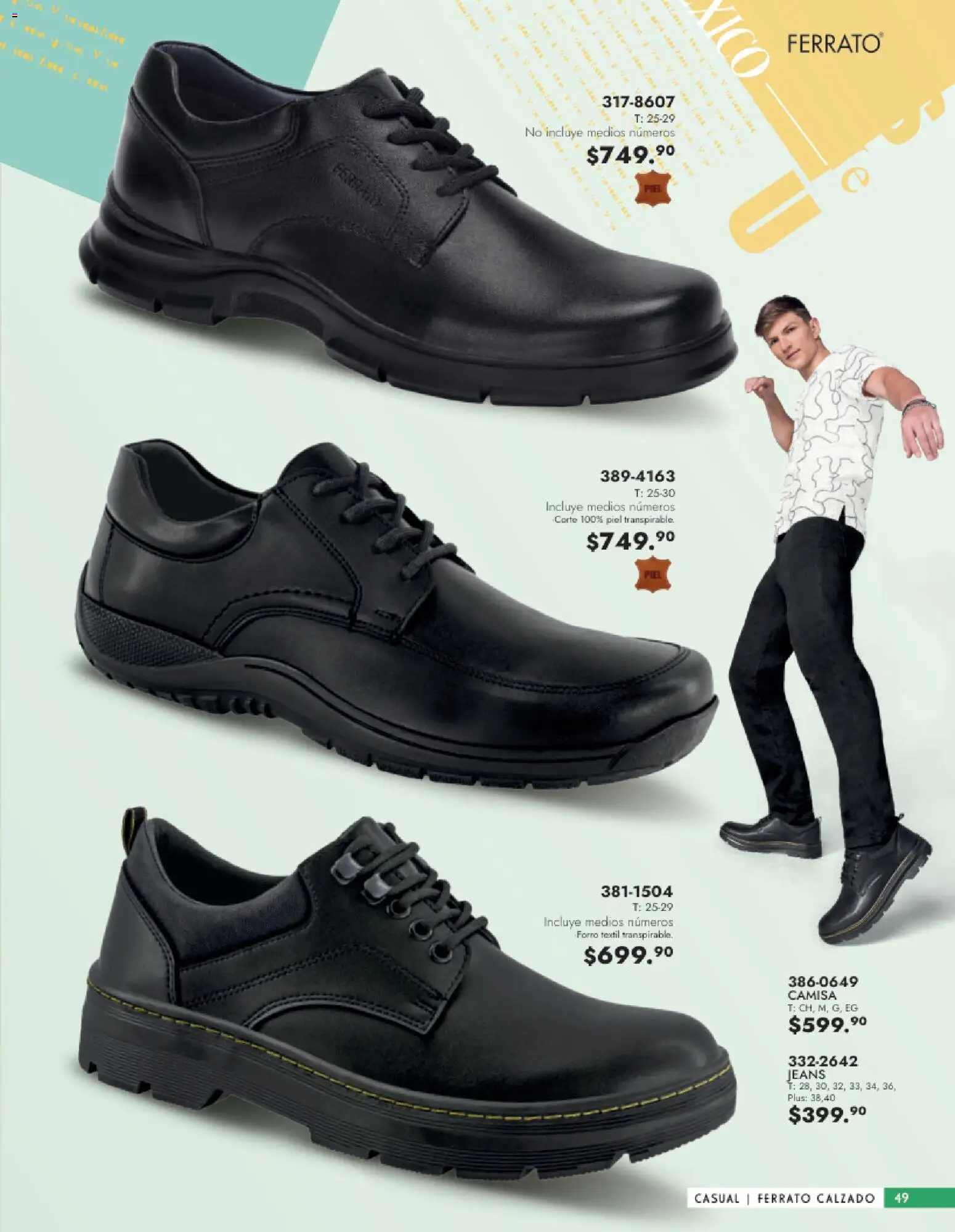 Nuevas ofertas de Andrea válidas en toda la República Mexicana desde el 25.01.2026. ¡Encuentra las mejores ofertas en Andrea catálogo Calzado Caballero! | Página: 49 | Productos: Camisa