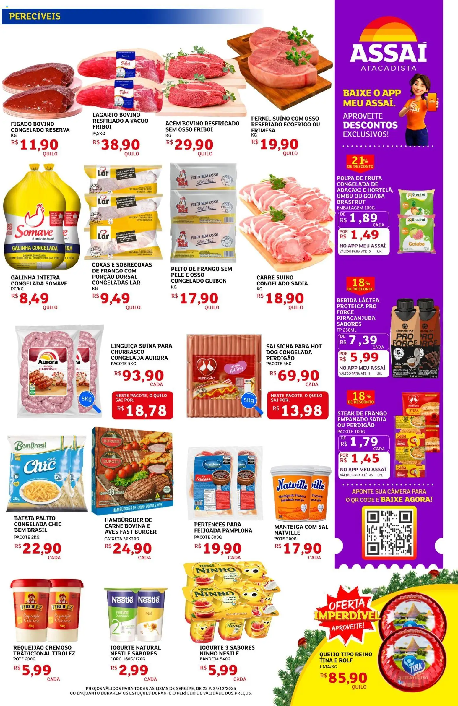 Assaí Atacadista Folheto - válido de 22.12.2025 | Página: 3 | Produtos: Manteiga, Batata, Frango, Requeijão