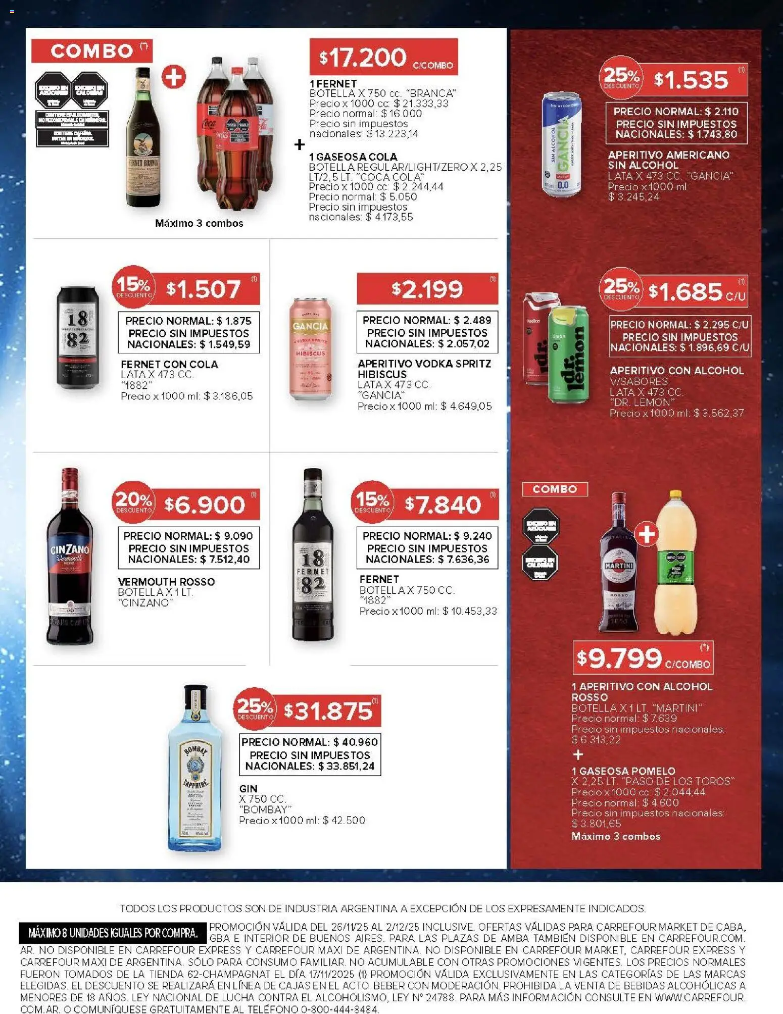 Carrefour Market catálogo │ válido desde el 26.11.2025 | Página: 16 | Productos: Vodka, Teléfono, Botella, Fernet