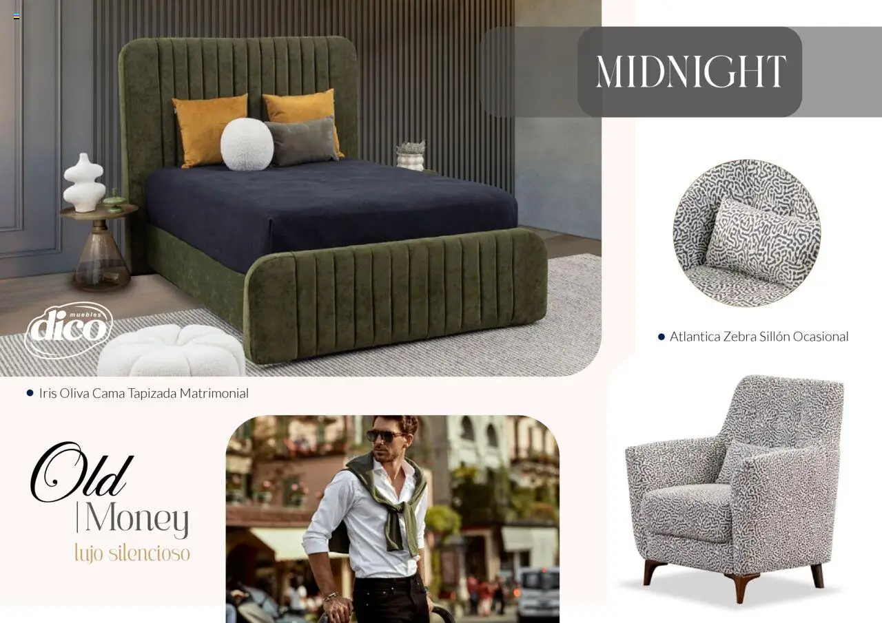 Nuevas ofertas de Muebles Dico válidas en toda la República Mexicana desde el 13.02.2025. ¡Encuentra las mejores ofertas en Muebles Dico catálogo Colección Old Money! | Página: 26 | Productos: Sillón, Cama