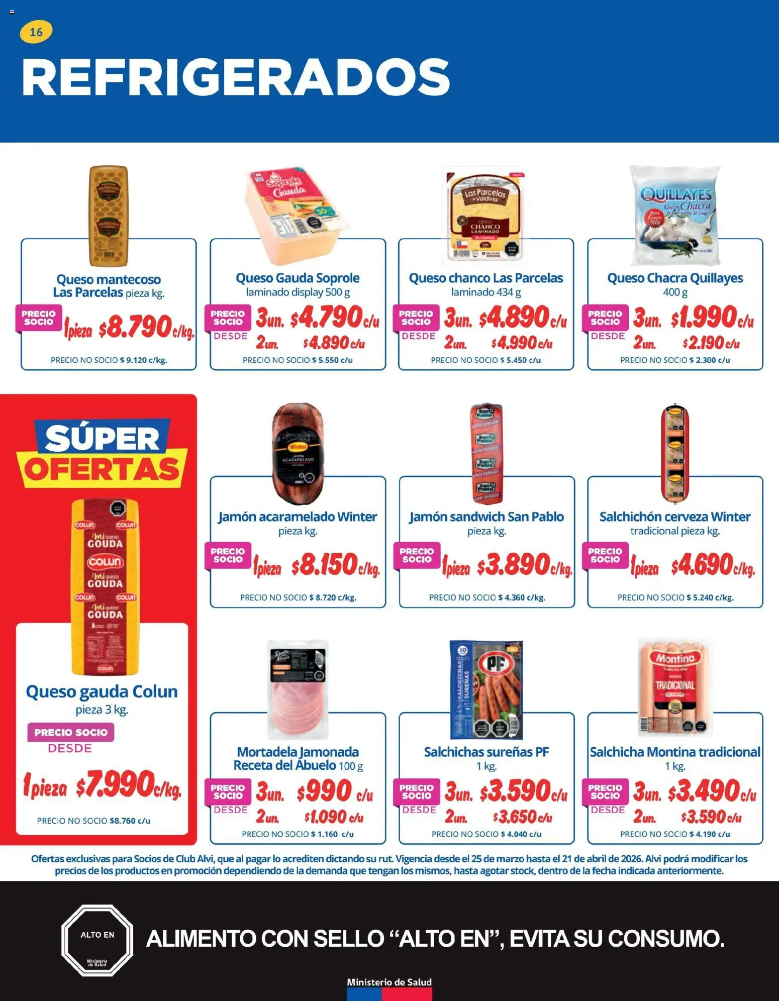 Alvi ofertas  │ válido desde el 25.03.2026 | Página: 16 | Productos: Queso, Jamón, Cerveza, Mortadela