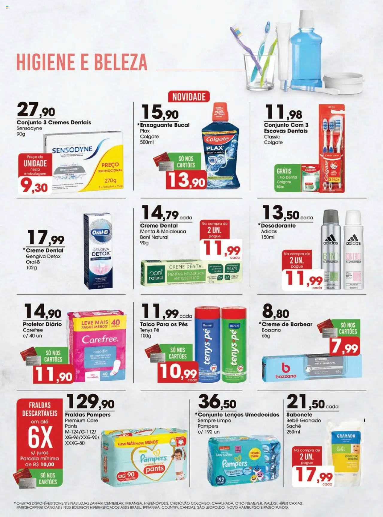 Zaffari Folheto - válido de 09.09.2025 | Página: 16 | Produtos: Desodorante, Creme, Fraldas, Creme dental
