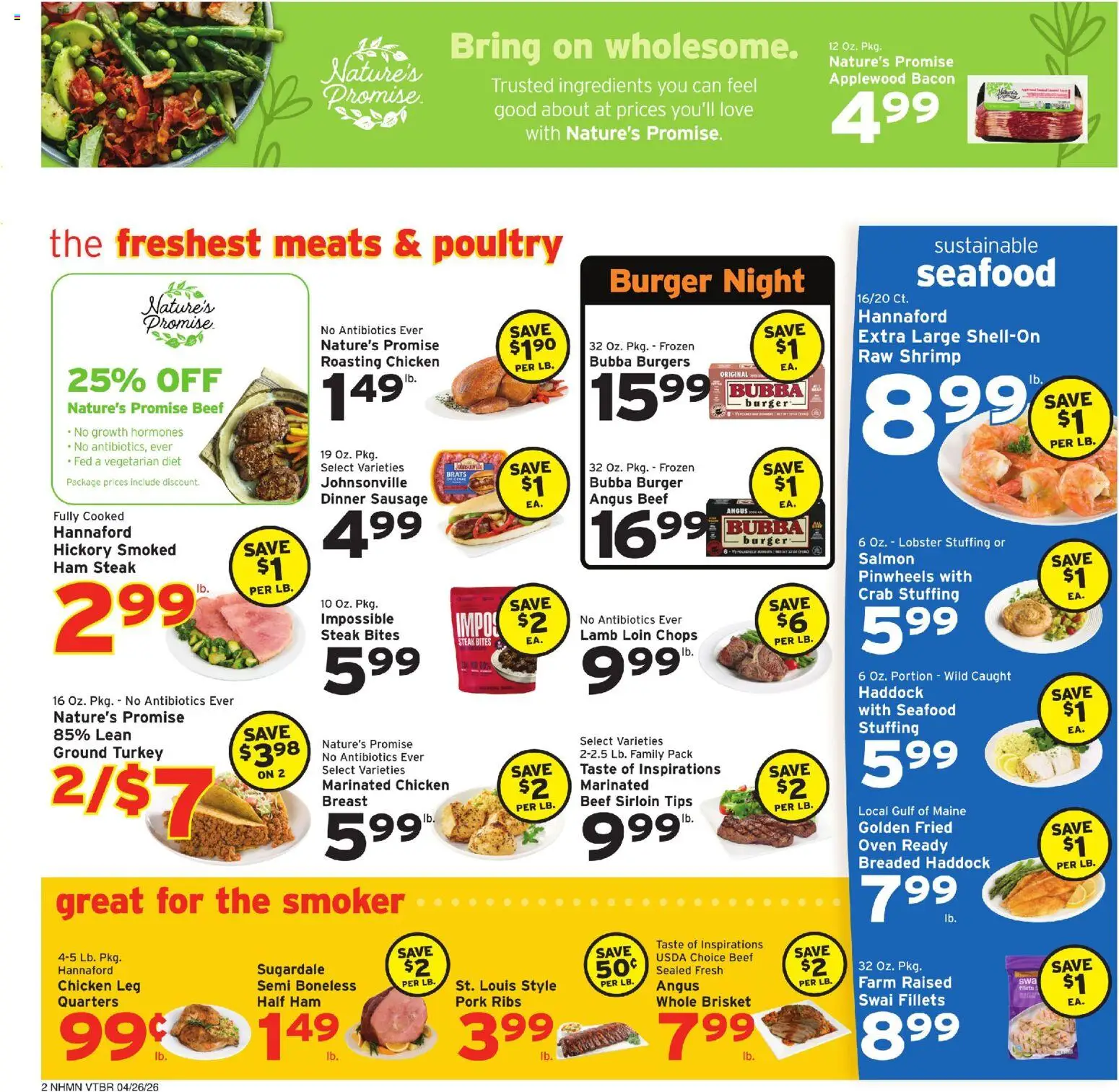 Hannaford Weekly Ad - valid from 26.04.2026 | Page: 2 | Products: Ham, Pork, Poultry, Oven