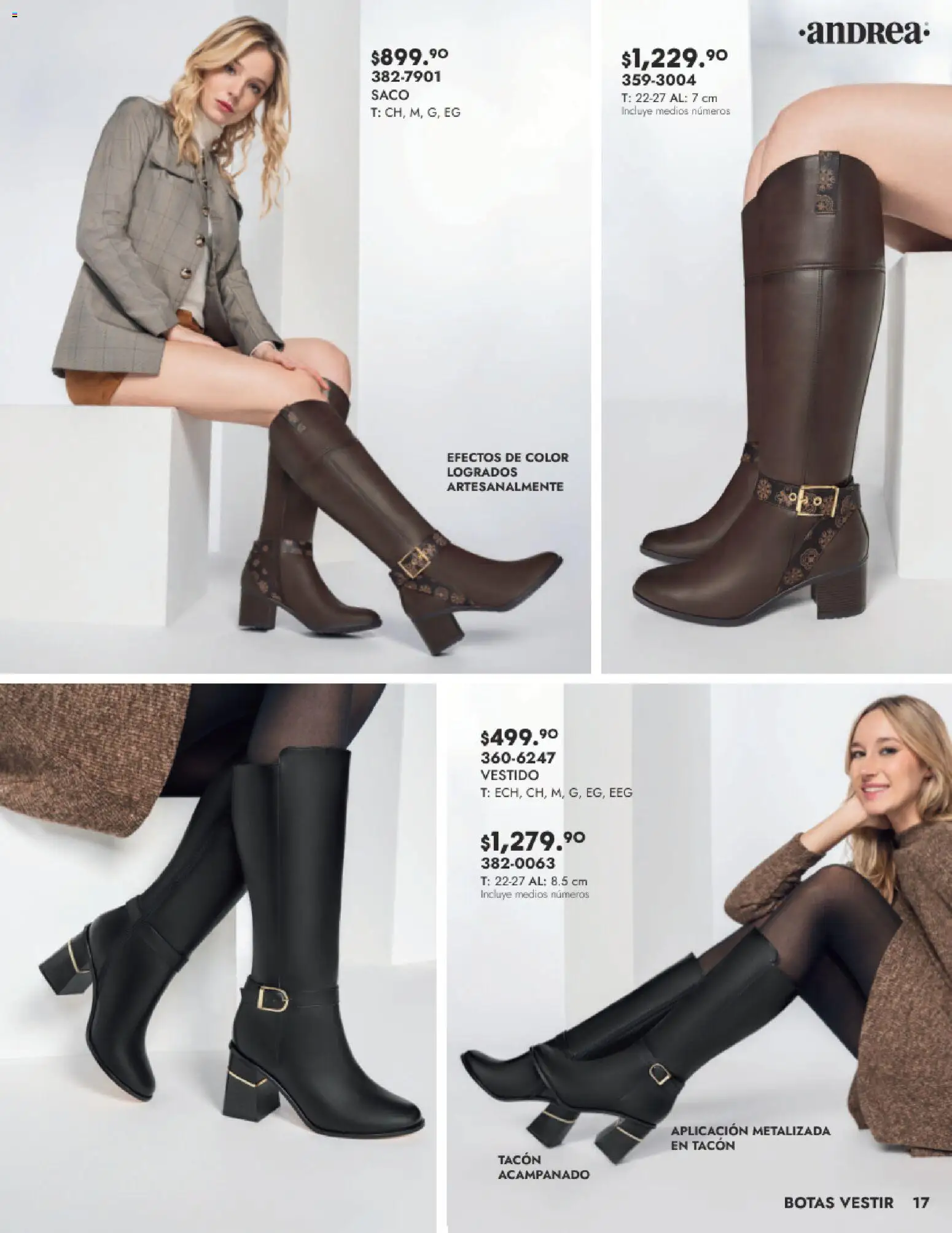 Nuevas ofertas de Andrea válidas en toda la República Mexicana desde el 24.08.2025. ¡Encuentra las mejores ofertas en Andrea - Catálogo Calzado Dama! | Página: 17 | Productos: Botas, Vestido