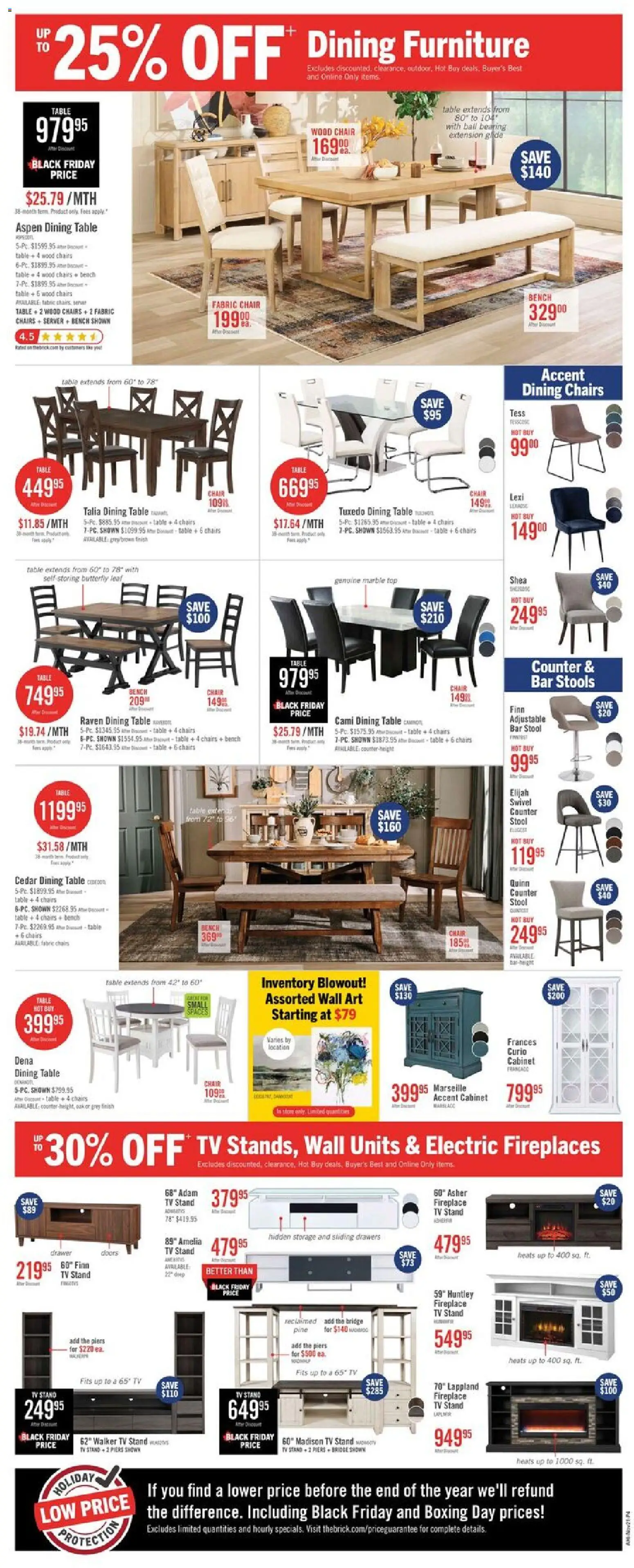 The Brick flyer valid from 21.11.2025 | Page: 8 | Products: Tv, Table, Chair, Cabinet