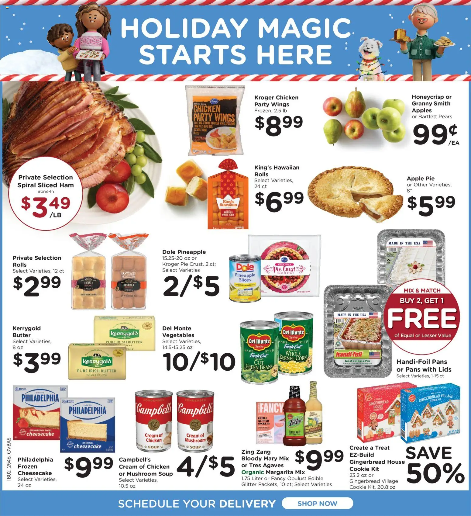 Kroger Ad - valid from 17.12.2025 | Page: 3 | Products: Butter, Ham, Apples, Vegetables