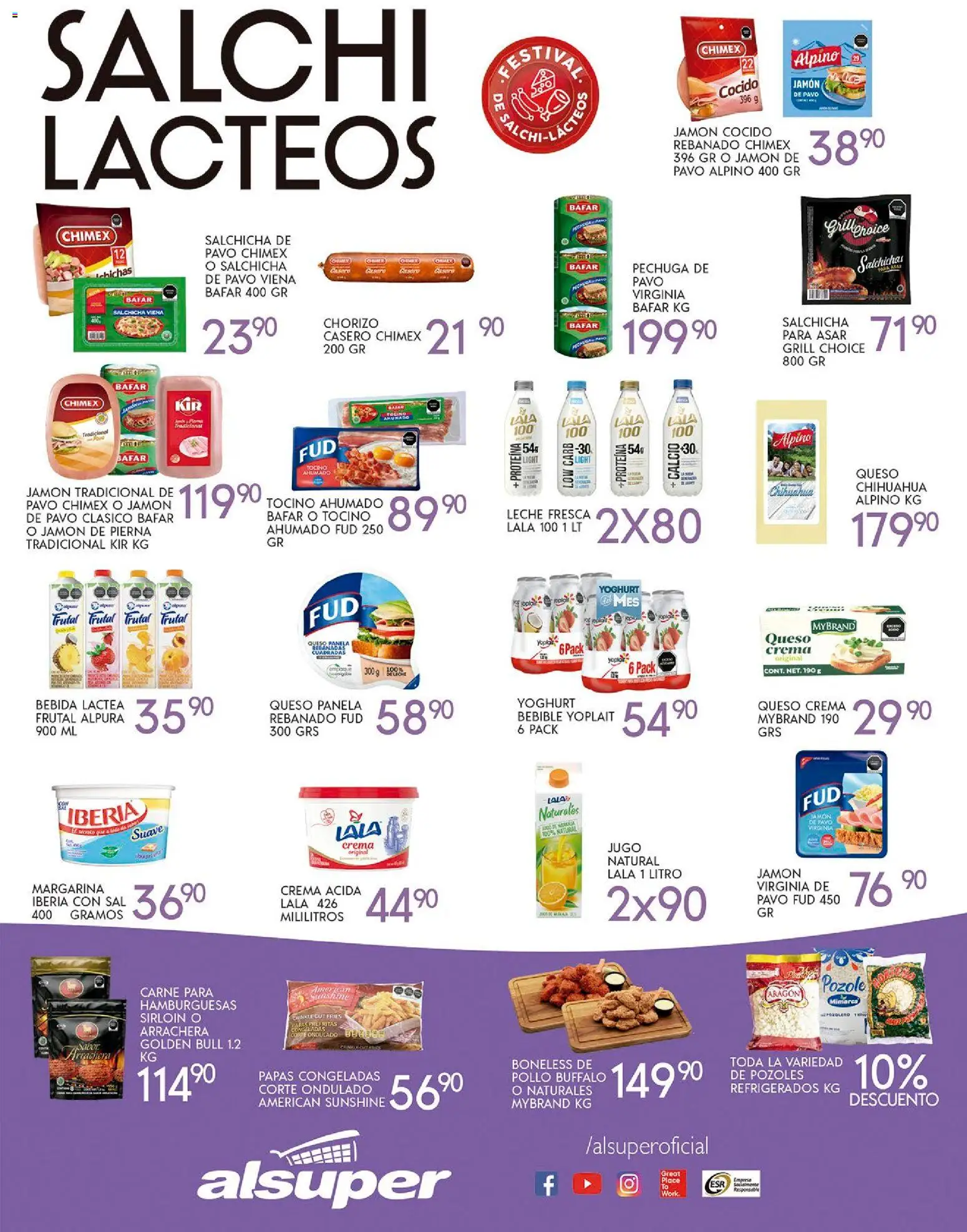 Nuevas ofertas de Alsuper válidas en toda la República Mexicana desde el 24.10.2025. ¡Encuentra las mejores ofertas en Alsuper folleto Laguna! | Página: 3 | Productos: Sal, Queso crema, Leche, Jugo