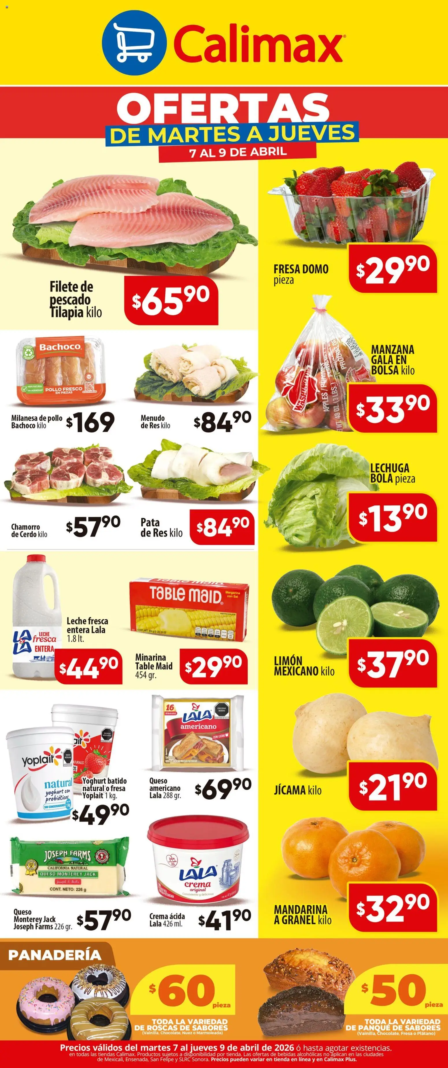 Nuevas ofertas de Calimax válidas en toda la República Mexicana desde el 07.04.2026. ¡Encuentra las mejores ofertas en Calimax folleto! | Página: 2 | Productos: Plátano, Bolsa, Manzana, Panadería