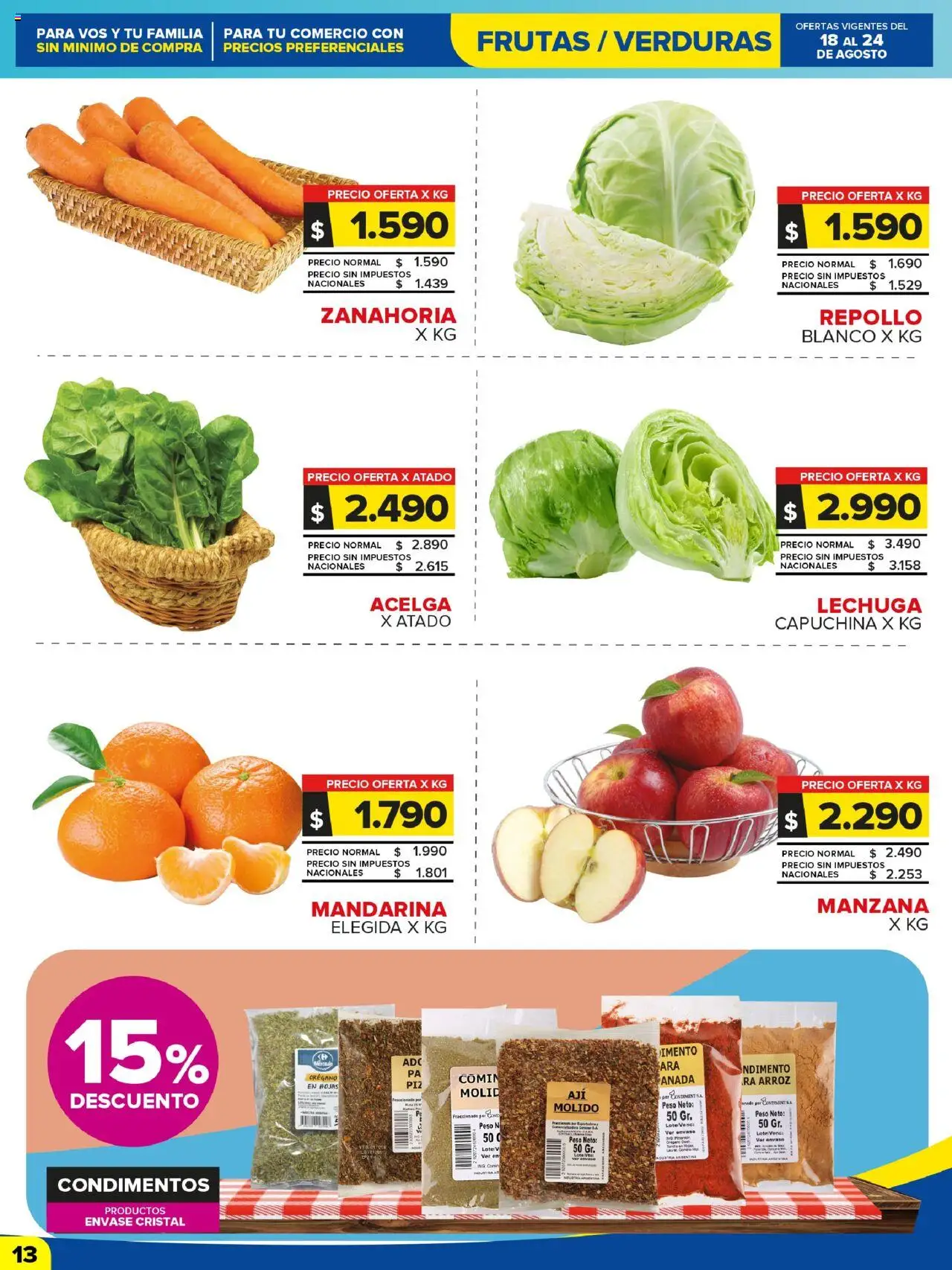 Carrefour Maxi catálogo - Chubut │ válido desde el 18.08.2025 | Página: 13 | Productos: Peso, Acelga, Repollo, Lechuga
