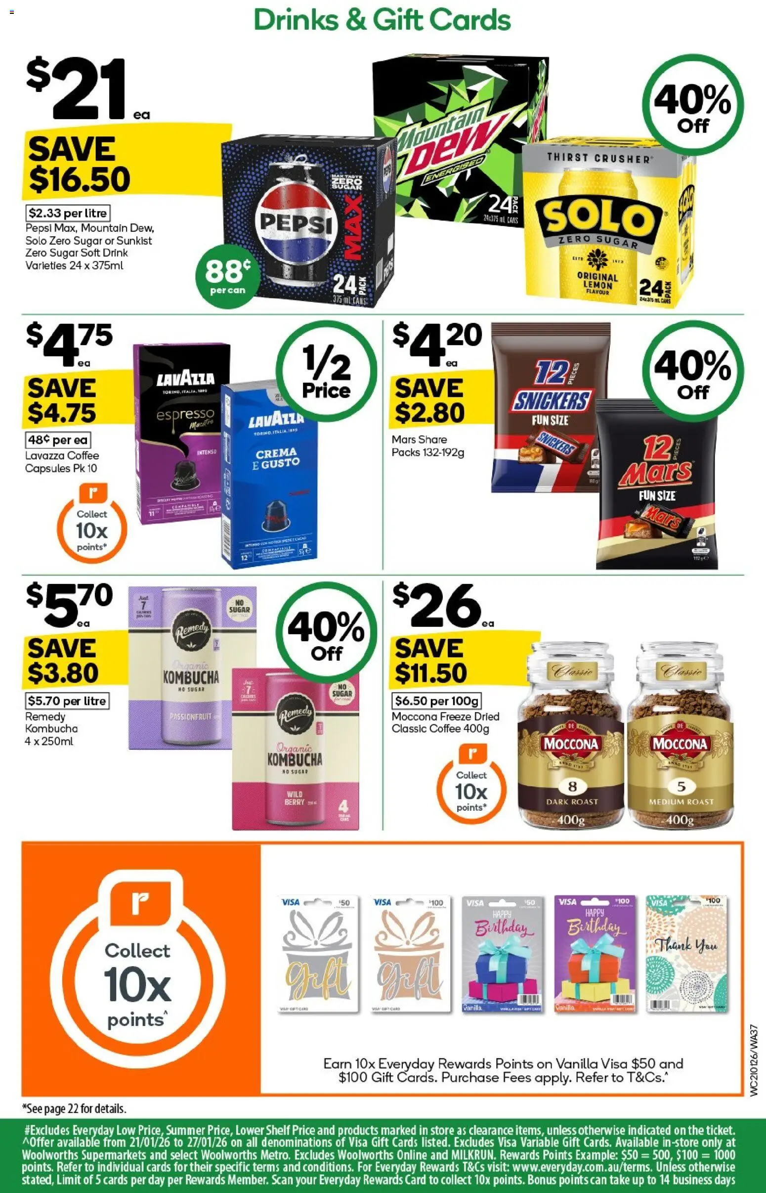 Woolworths catalogue - valid from 21.01.2026 | Page: 37 | Products: Coffee, Sugar, Lemon, Moccona