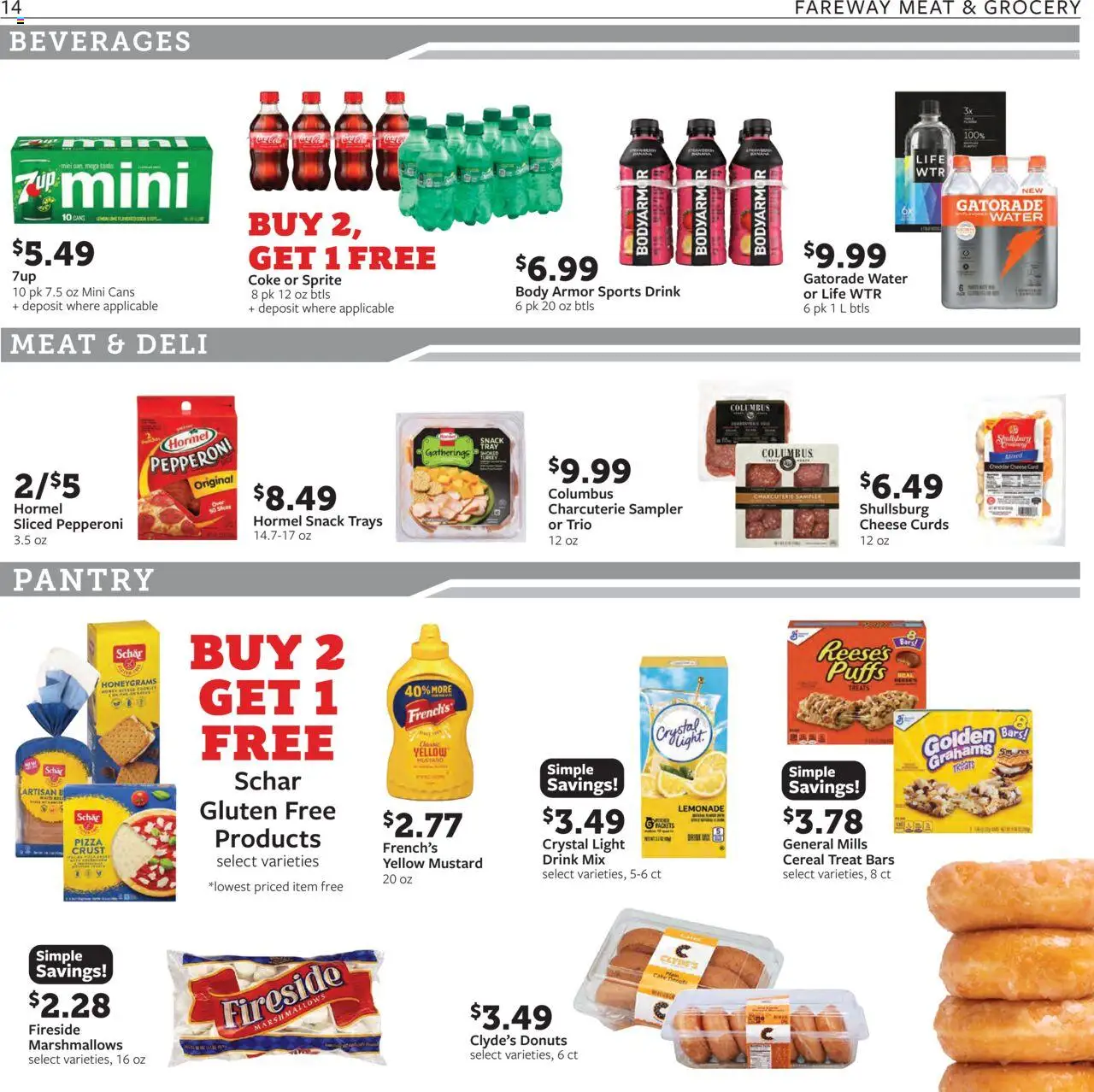 Fareway Weekly Ad - valid from 13.10.2025 | Page: 14 | Products: Cheese, Pizza, Water
