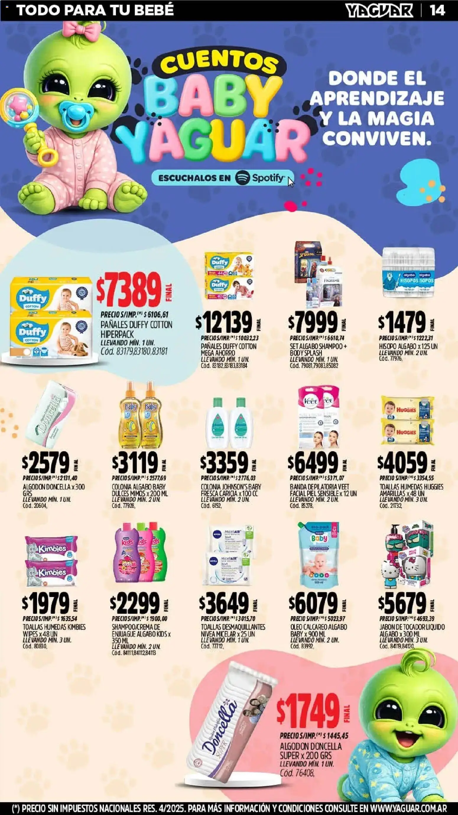 Yaguar - Oferta Semanal Chaco │ válido desde el 02.03.2026 | Página: 14 | Productos: Algodón, Toallas, Shampoo, Jabón