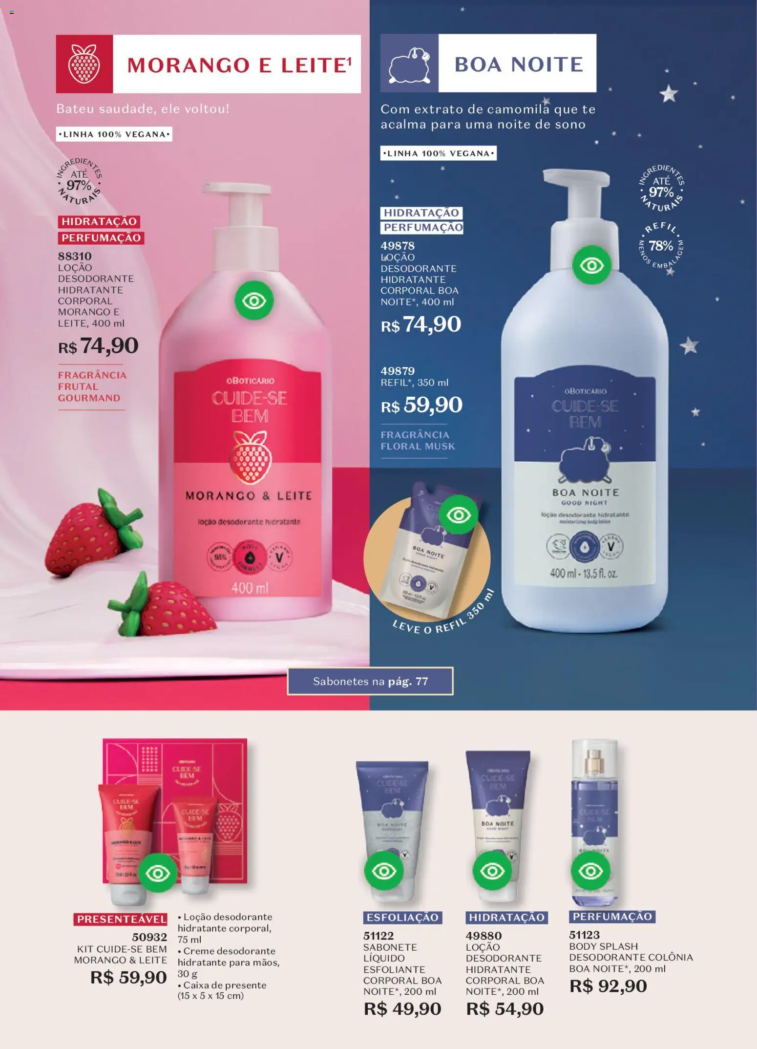 O Boticário Folheto - válido de 19.01.2026 | Página: 75 | Produtos: Desodorante, Caixa, Leite, Body