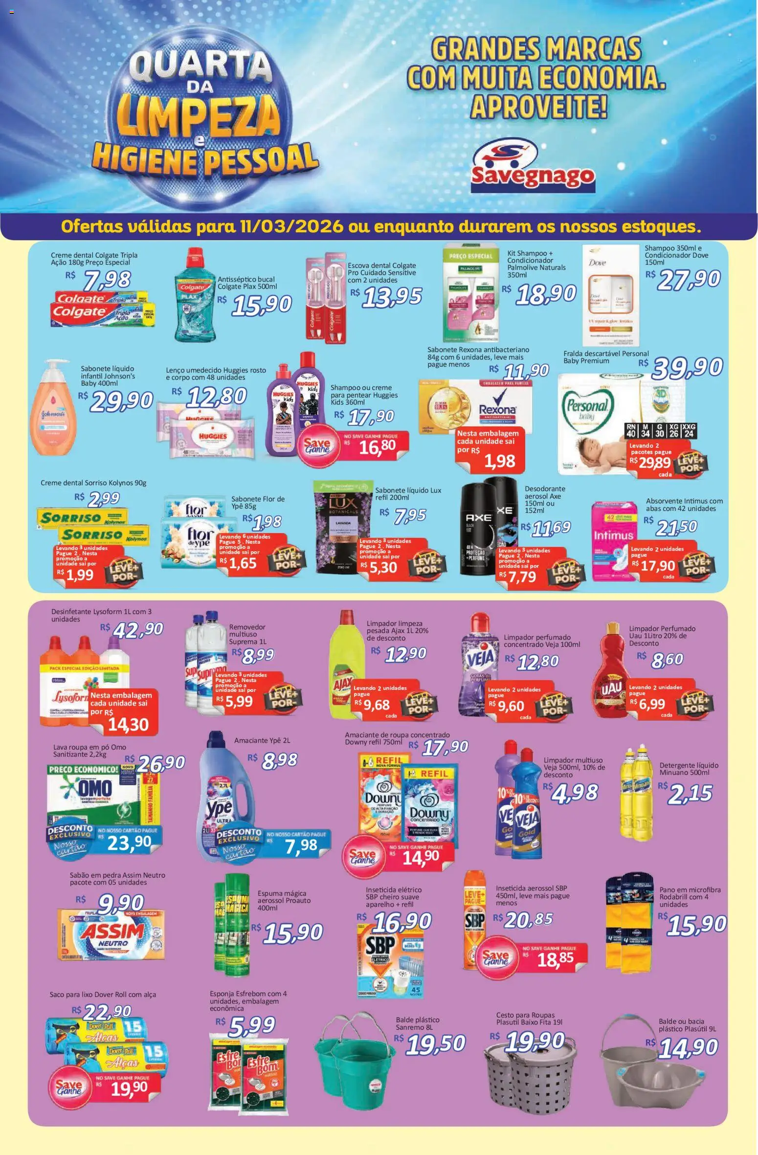 Savegnago Folheto - válido de 11.03.2026 | Página: 1 | Produtos: Perfume, Roupas, Sabonete, Rexona