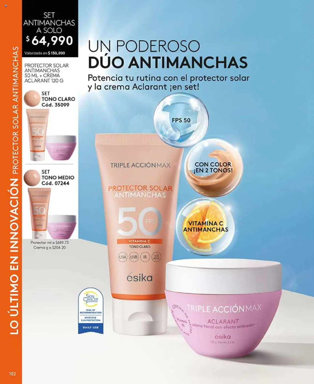 Ésika revista - valida desde el 05.09.2025 | Página: 102 | Productos: Crema, Protector solar