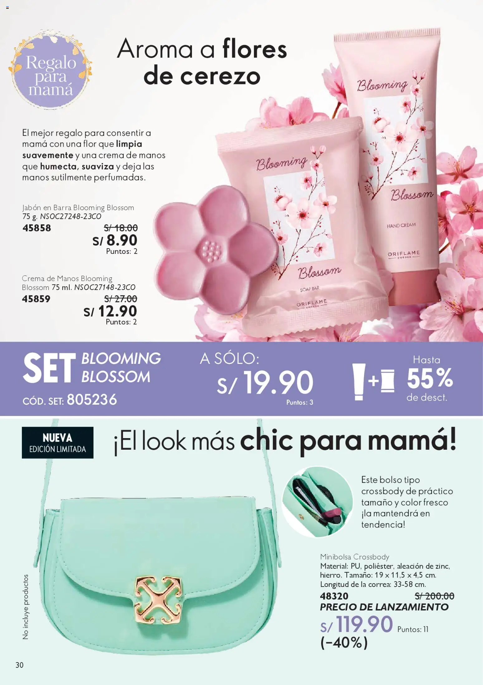 Catálogo Oriflame válido desde 18.04.2026 | Página: 30 | Productos: Crema de manos, Jabón, Crema, Bolso