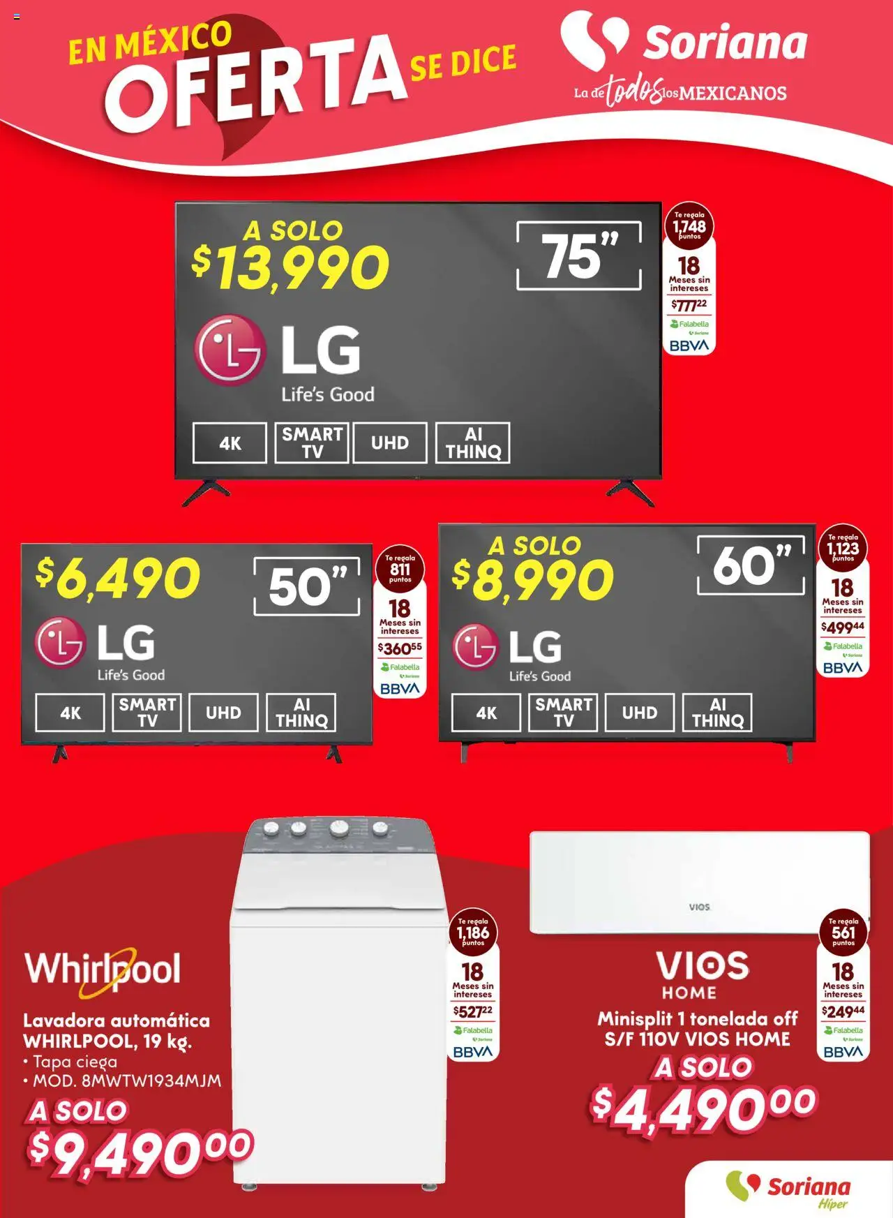 Nuevas ofertas de Soriana válidas en toda la República Mexicana desde el 02.10.2025. ¡Encuentra las mejores ofertas en Soriana - Fin de Semana Híper: Tijuana, Mexicali, Ensenada, San Luis Río Colorado y Tecate! | Página: 8 | Productos: Lavadora, Té
