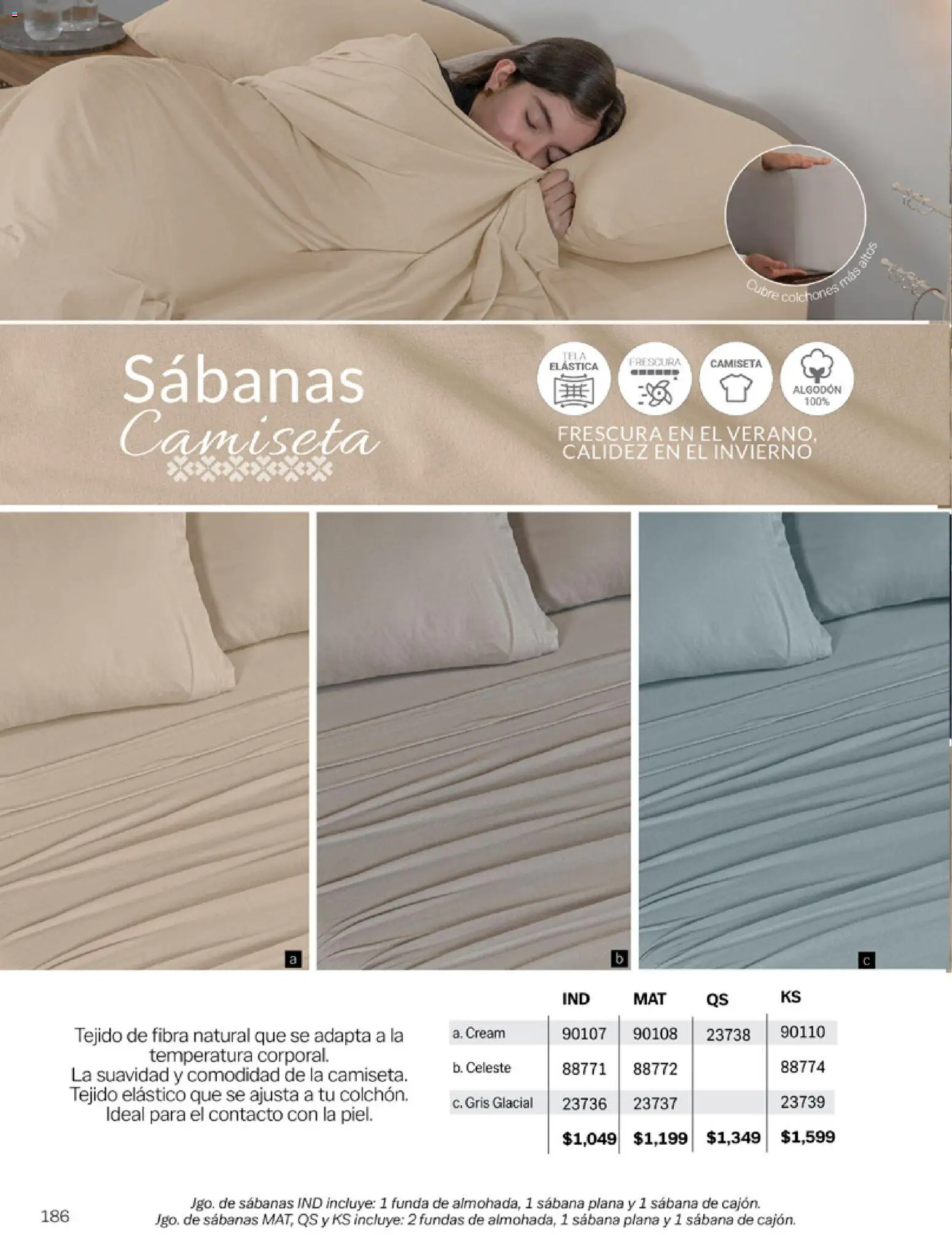 Nuevas ofertas de Vianney válidas en toda la República Mexicana desde el 06.03.2026. ¡Encuentra las mejores ofertas en Vianney catálogo Tu hogar, nuestra pasión! | Página: 188 | Productos: Funda, Algodón, Sabanas, Camiseta