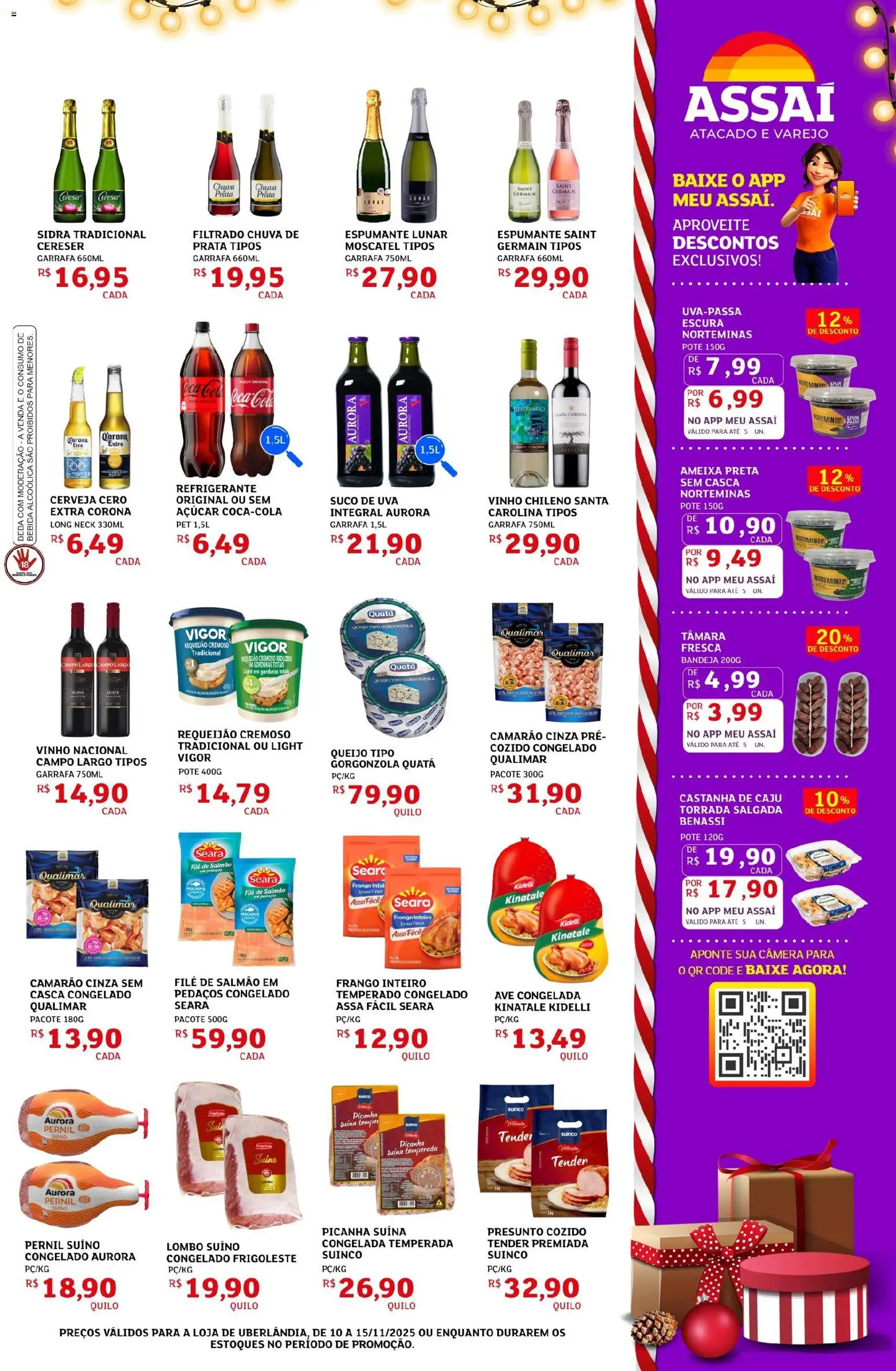 Assaí Atacadista Folheto - válido de 10.11.2025 | Página: 3 | Produtos: Pernil, Presunto, Bandeja, Frango