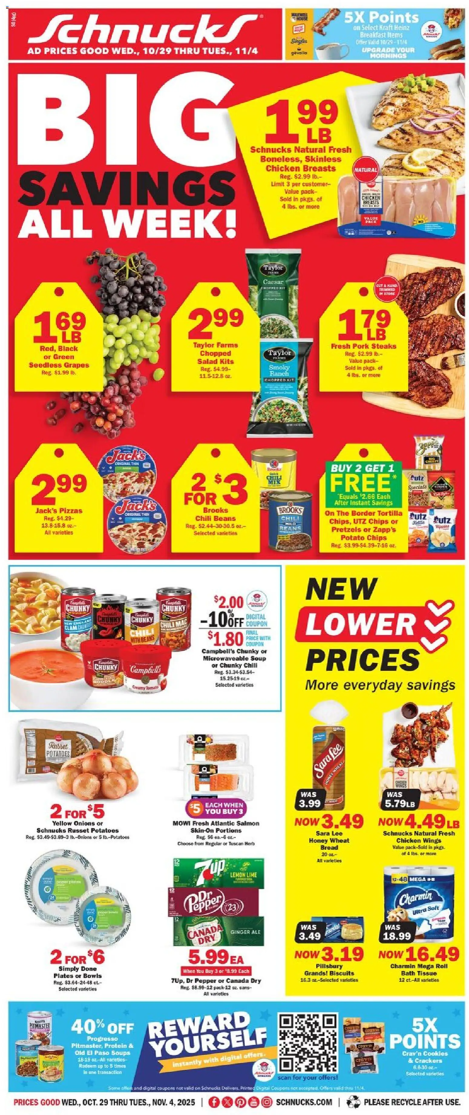 Schnucks Weekly Print Ad - MO - valid from 29.10.2025 | Page: 1 | Products: Ginger, Pork, Potatoes, Grapes