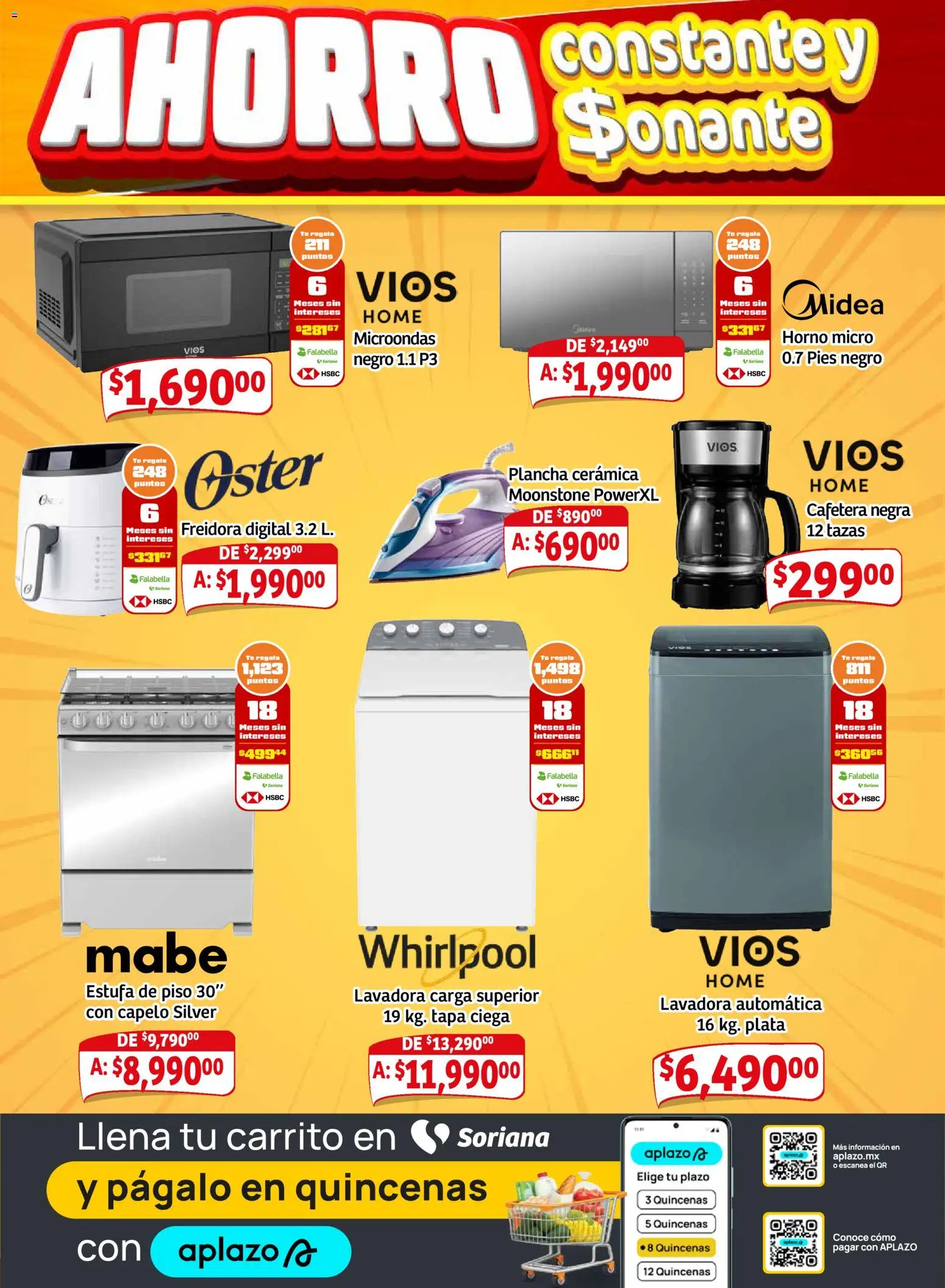 Nuevas ofertas de Soriana válidas en toda la República Mexicana desde el 26.02.2026. ¡Encuentra las mejores ofertas en Soriana - Pesito Valedor Mercado: Coah, Dur, NL, SLP, Tamps, Zac! | Página: 27 | Productos: Horno, Microondas, Cafetera, Té