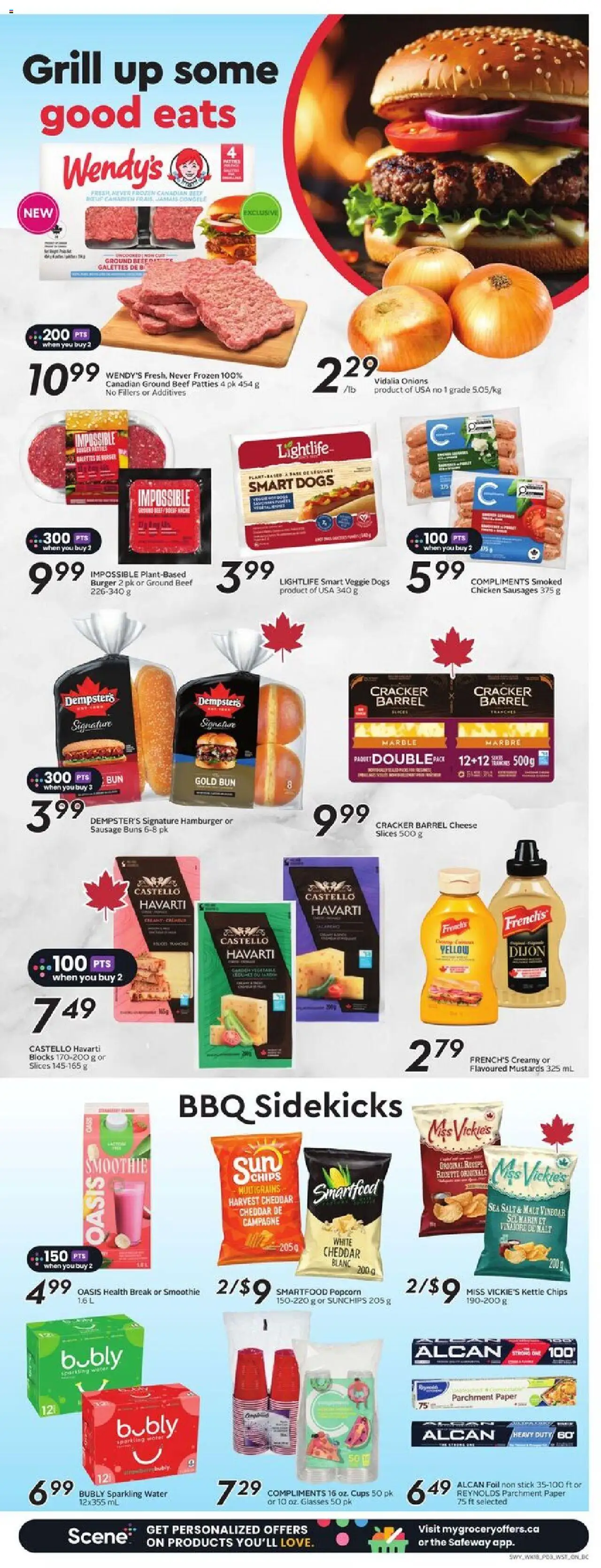 Safeway flyer valid from 28.08.2025 | Page: 6 | Products: Beef, Chips, Cheese, Chicken