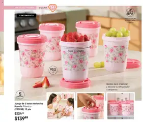 Vista previa de Juego de 5 botes redondos Rosella Plástico., Set of 5 round plastic containers for organizing and decorating your refrigerator or pantry., nuevo folleto de la tienda, válido en México a partir del 02.04.2026 | Página: 3
